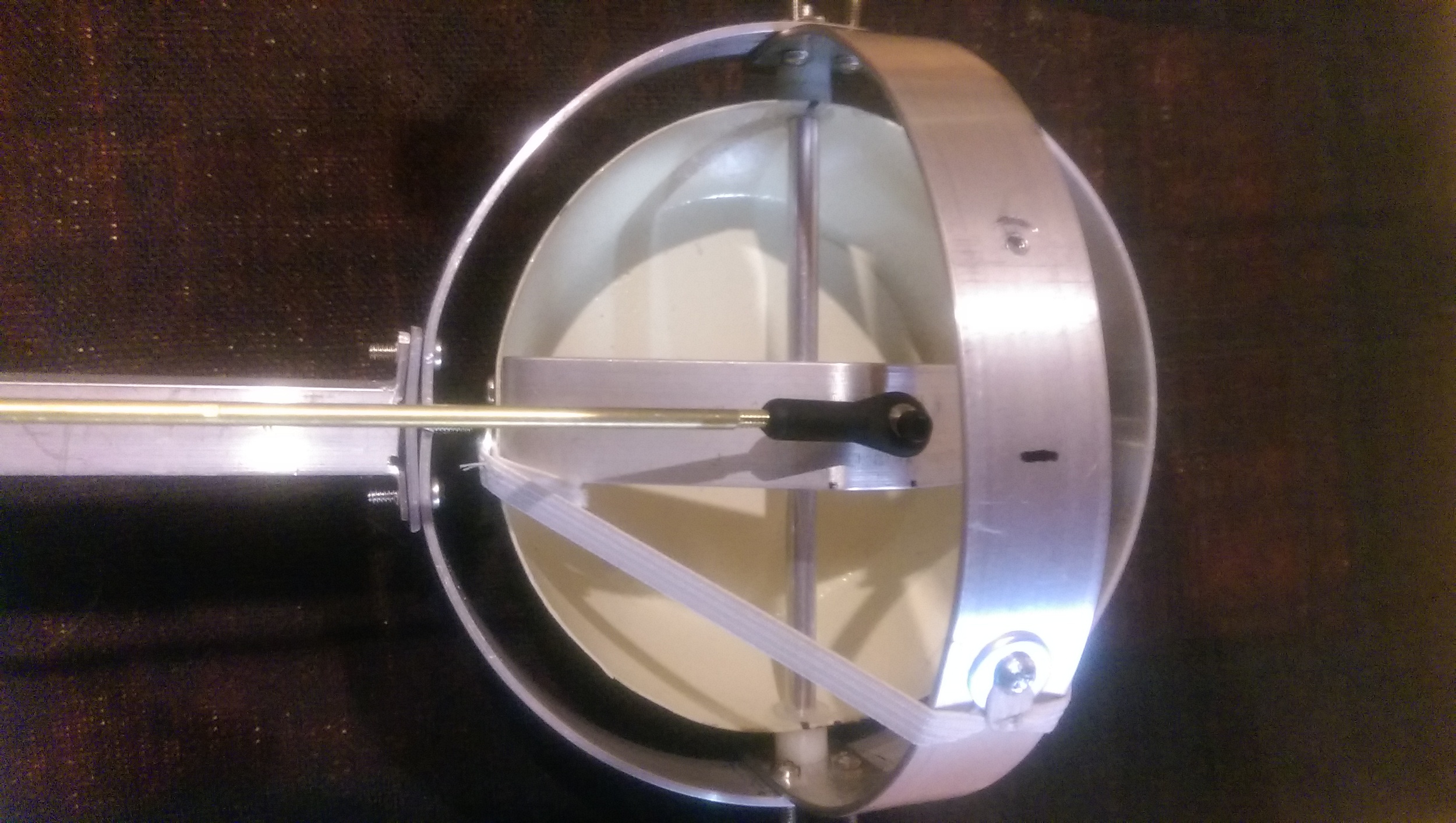 Back side of eye showing mechanical attachments