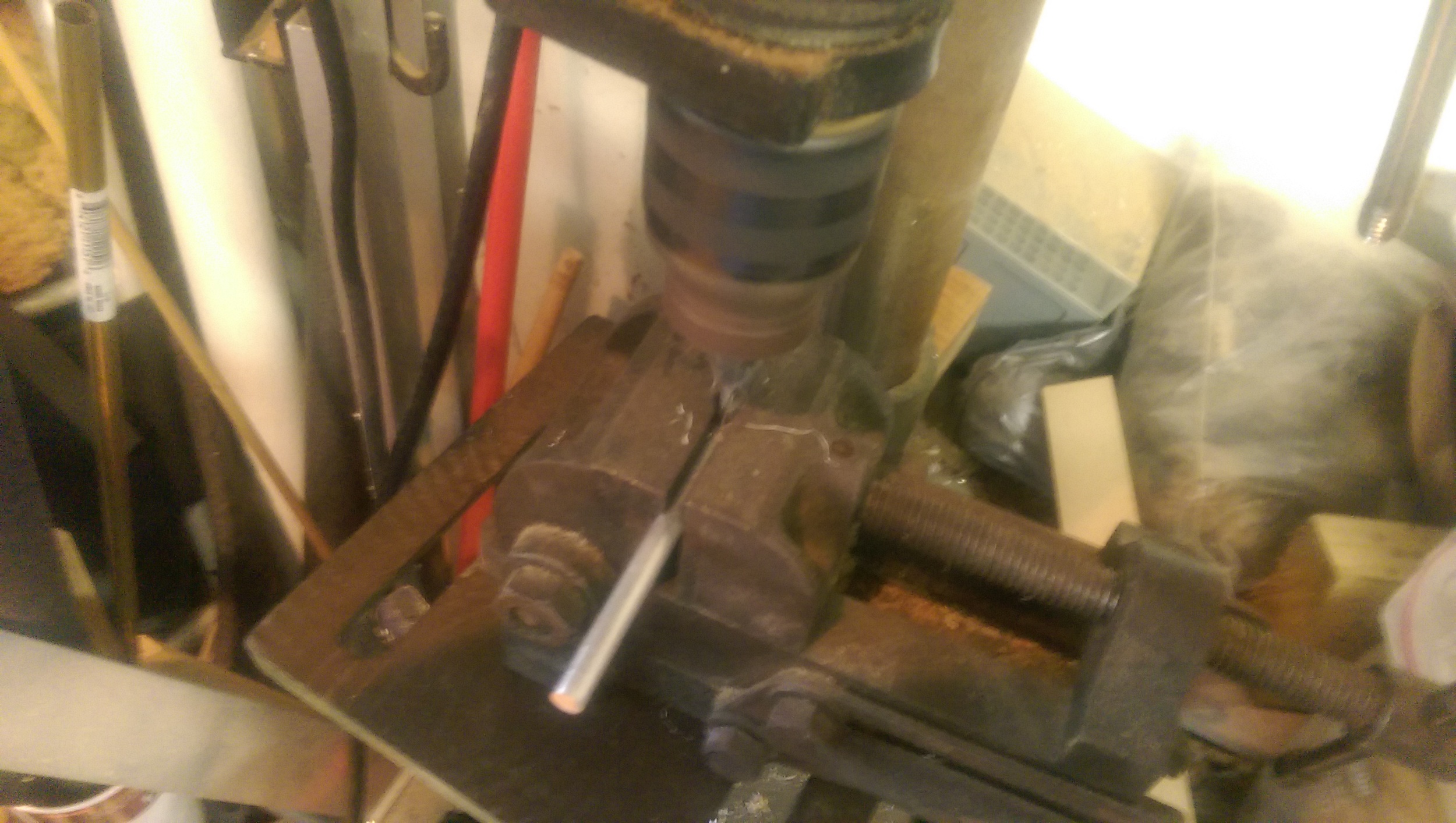 Drilling the lock down hole that will be threaded