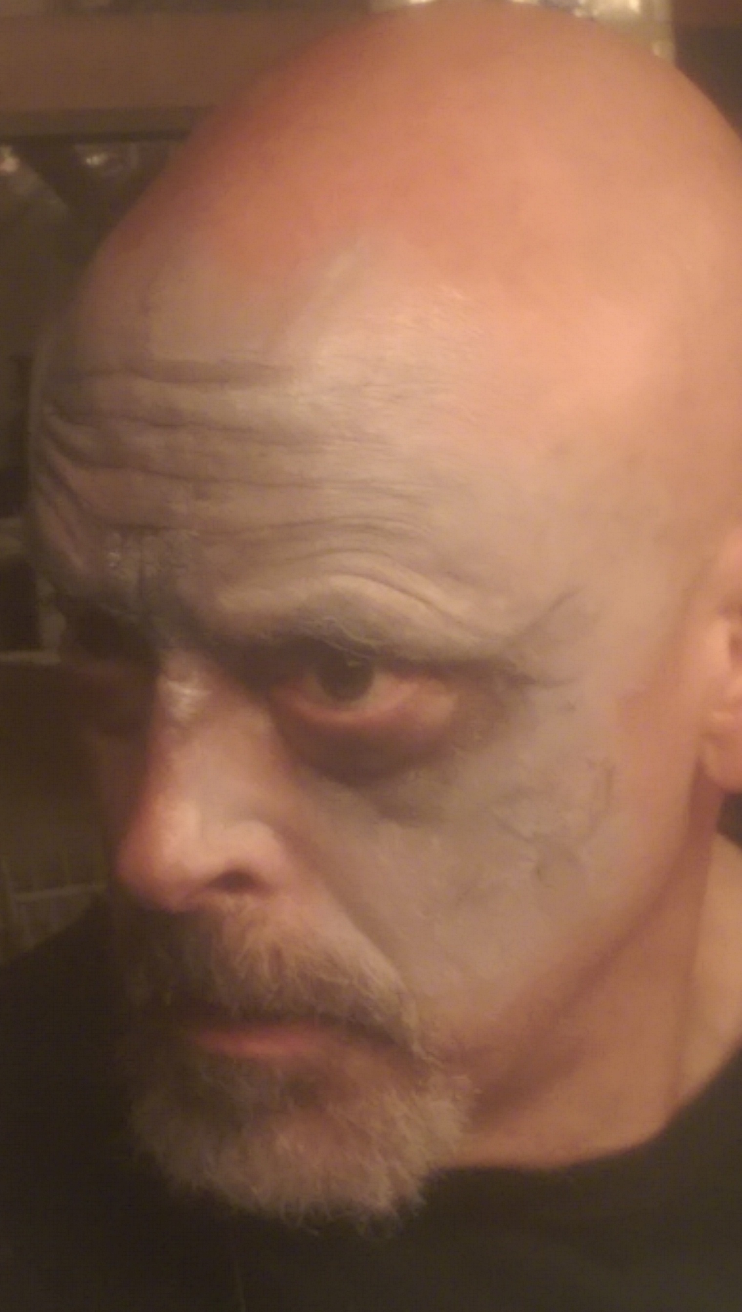 You can just make out the cheek scars I created, although in real life they stand out more.