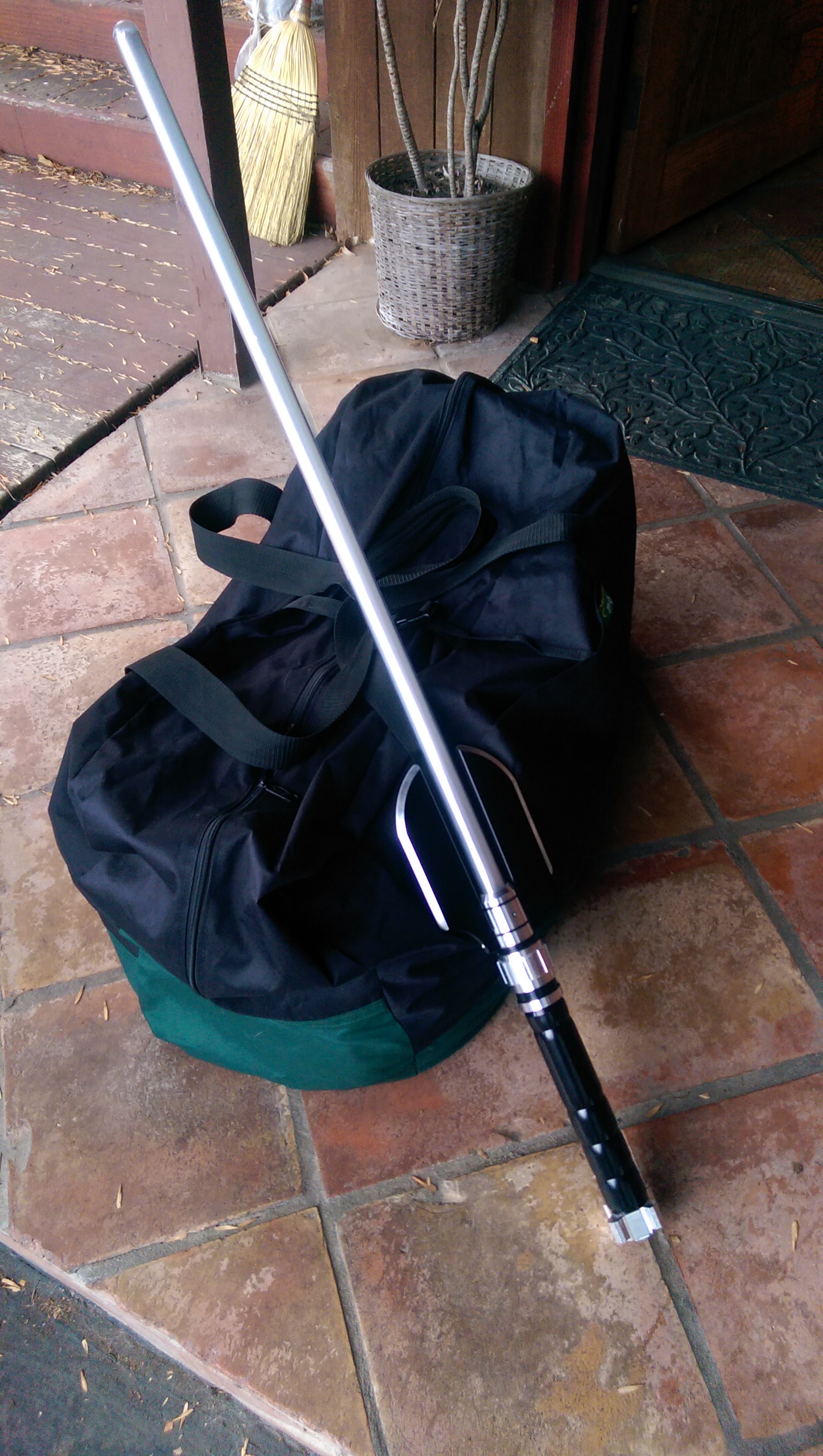 Darth Malgus packed up in one big duffel bag
