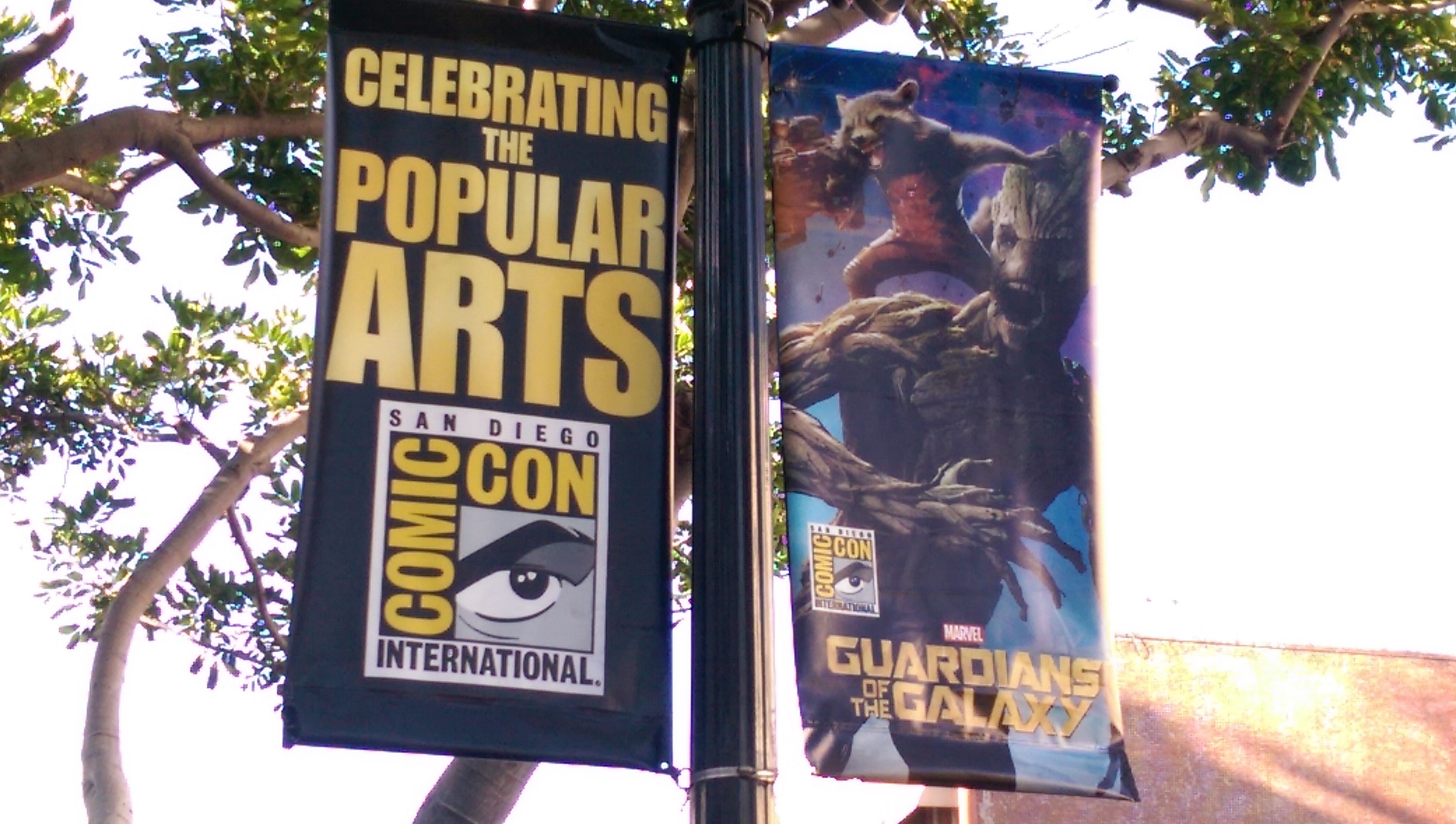 The street banners are my first sign that I'm at Comic-Con