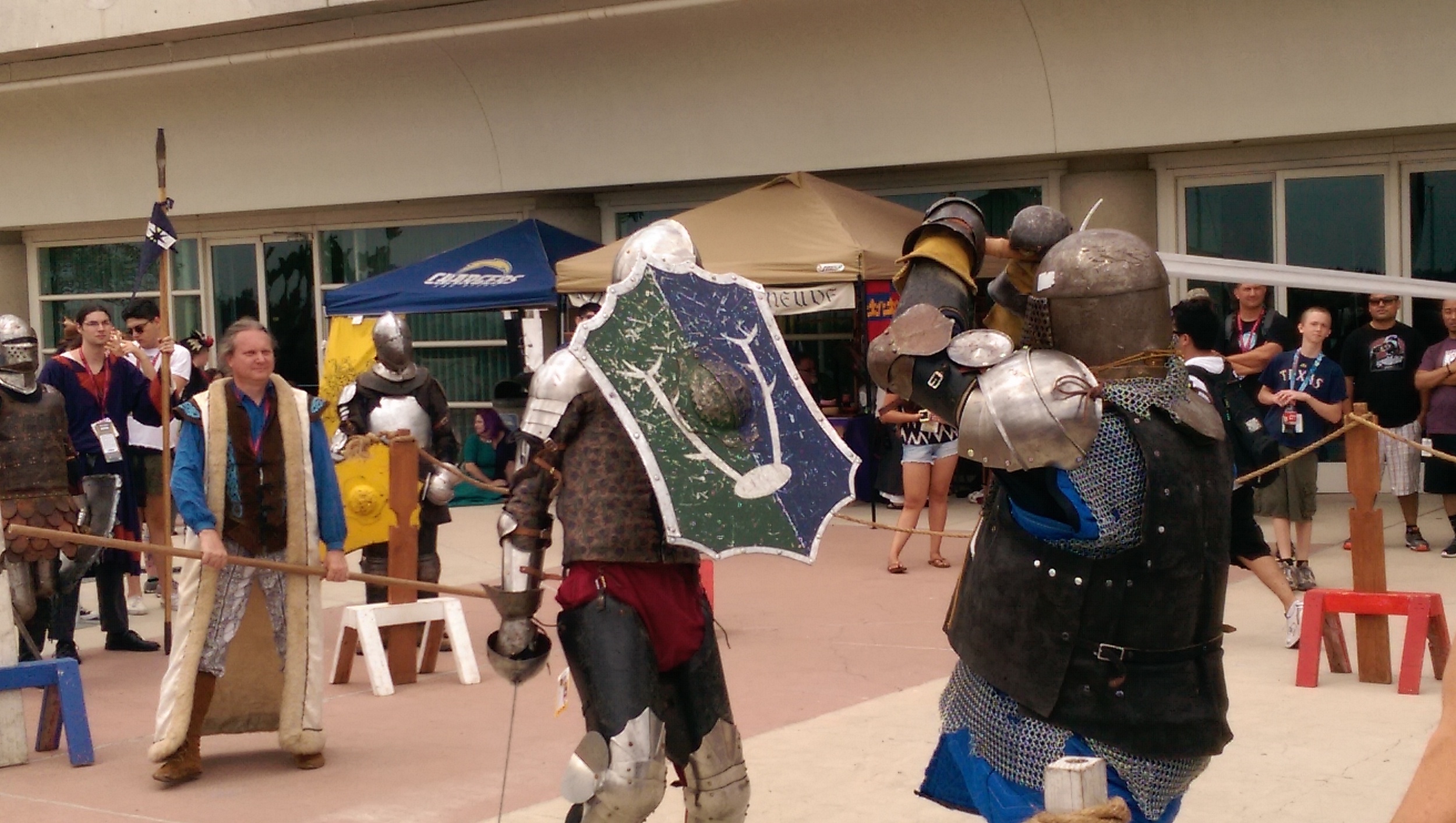 The SCA Iron Brigade demonstrating full contact dueling.