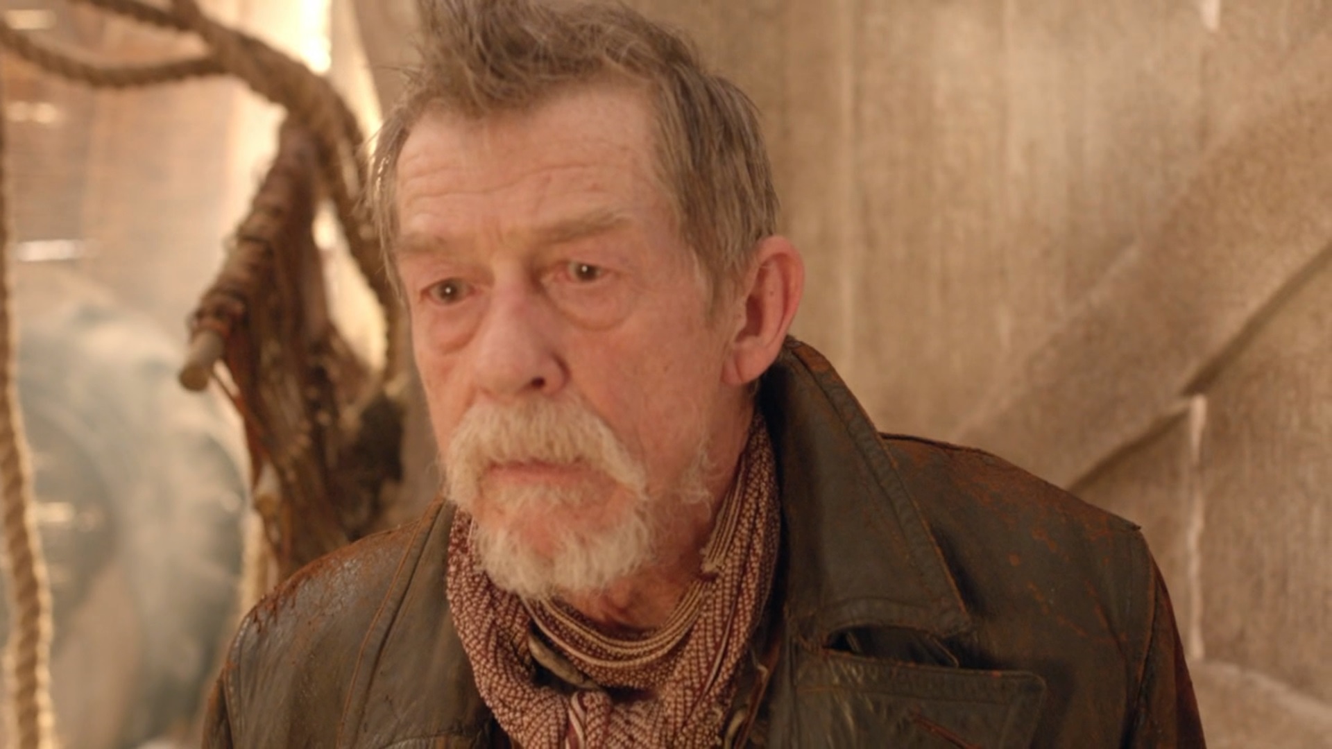 Another screen shot from The Day of the Doctors showing a closeup of the face and hair.