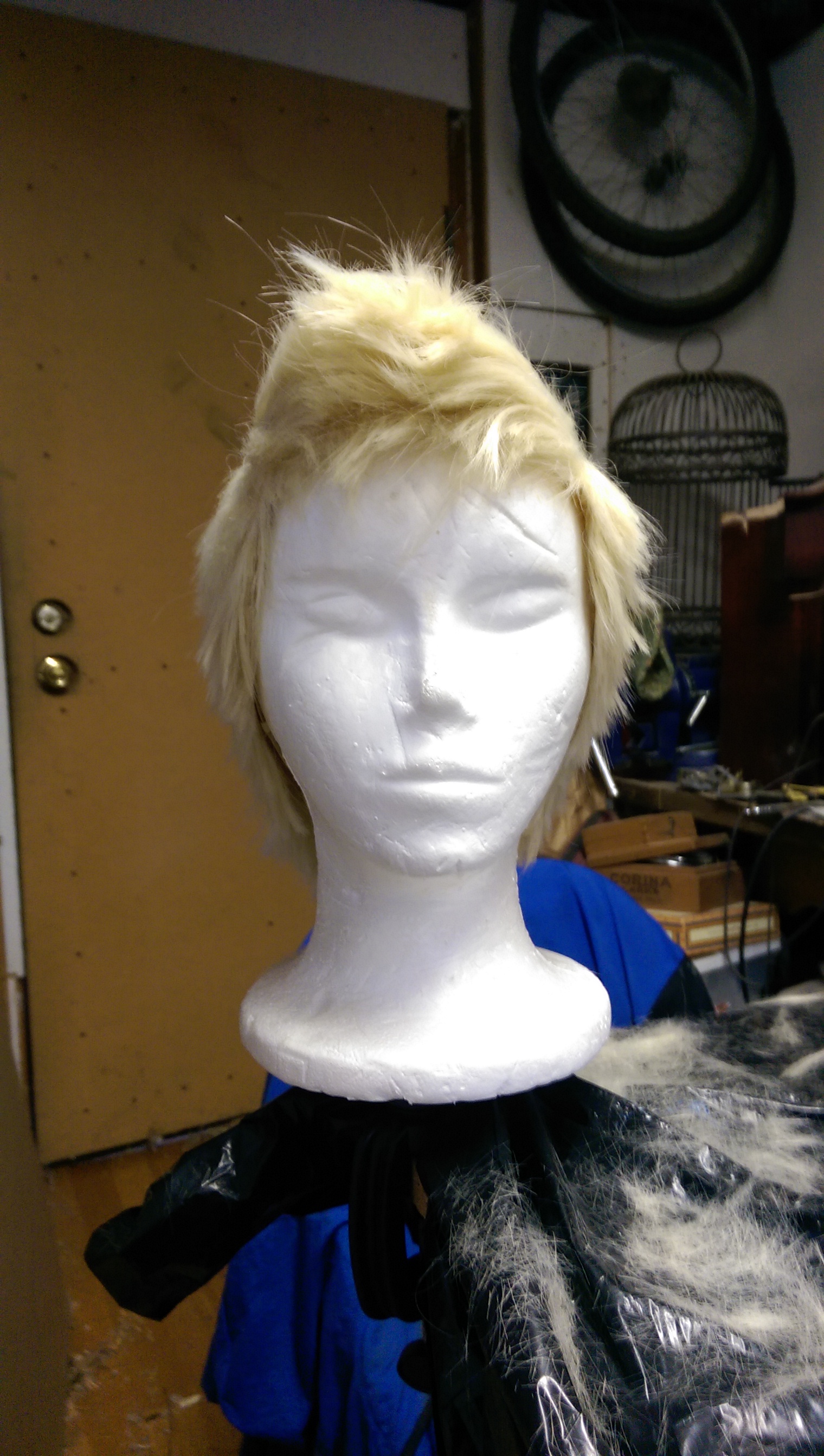 The final cut all across the wig