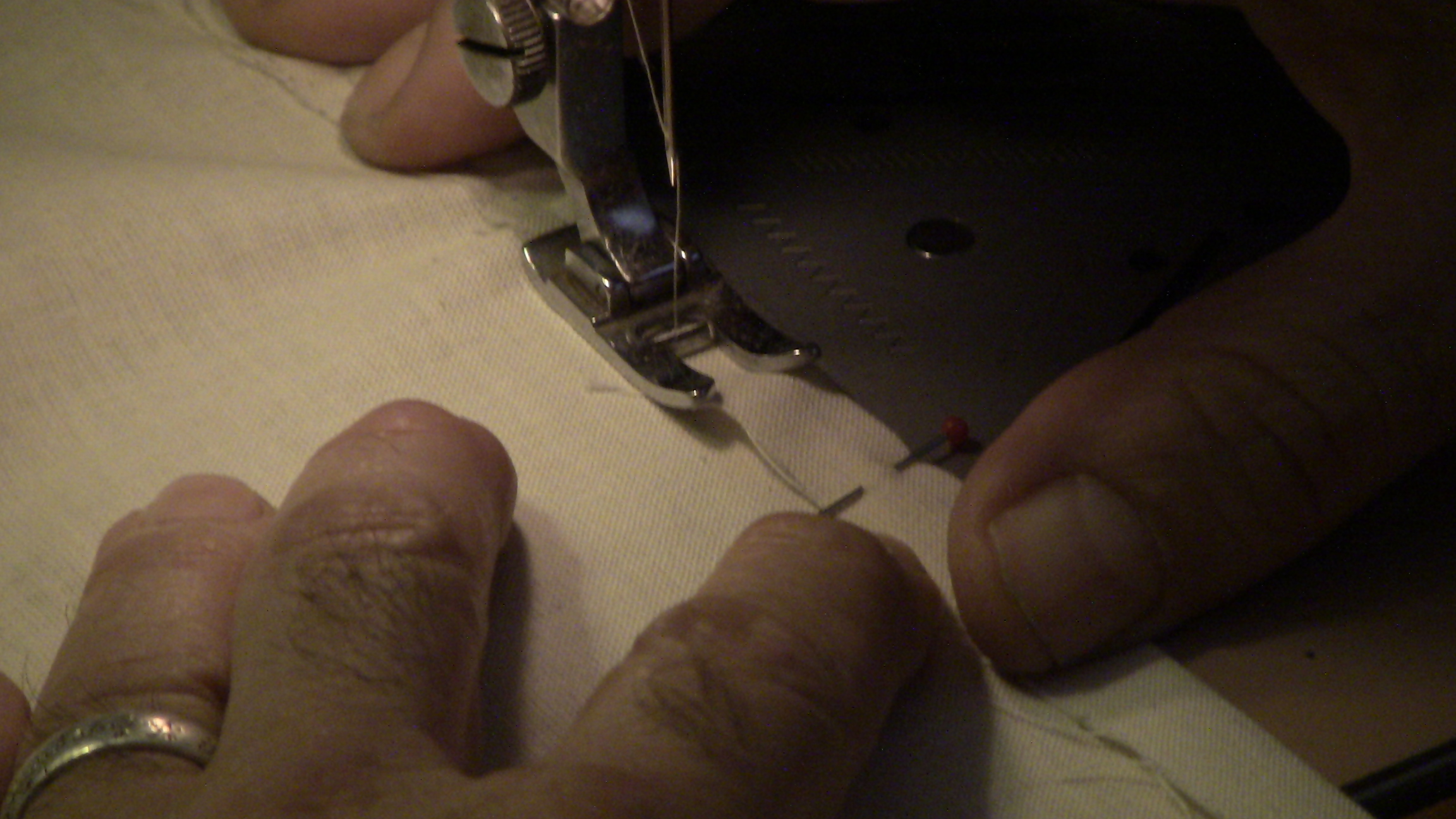 Obligatory shot of me sewing a seam, proving that I do, in fact, sew.