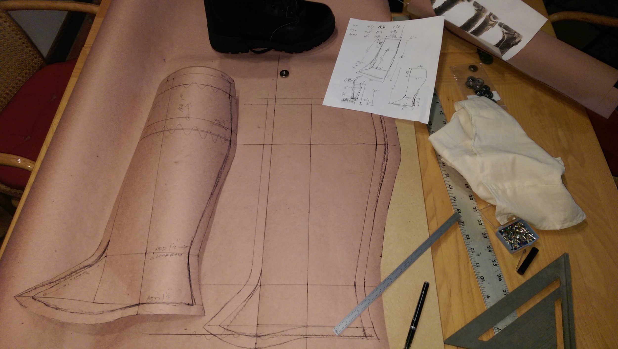 New pattern made from adjustments to the old pattern