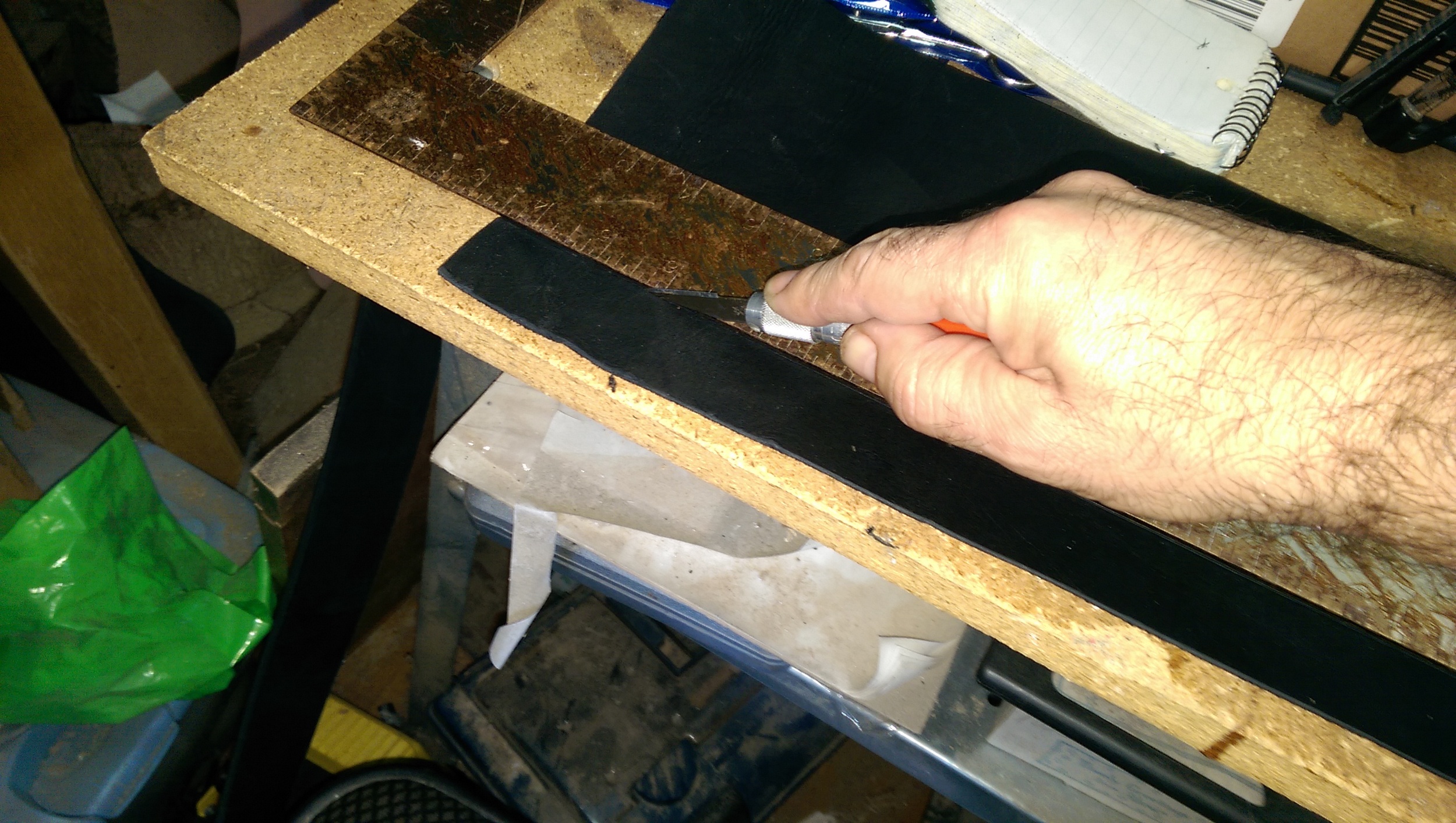 Cutting soft leather for 1.25" wide bullet pockets