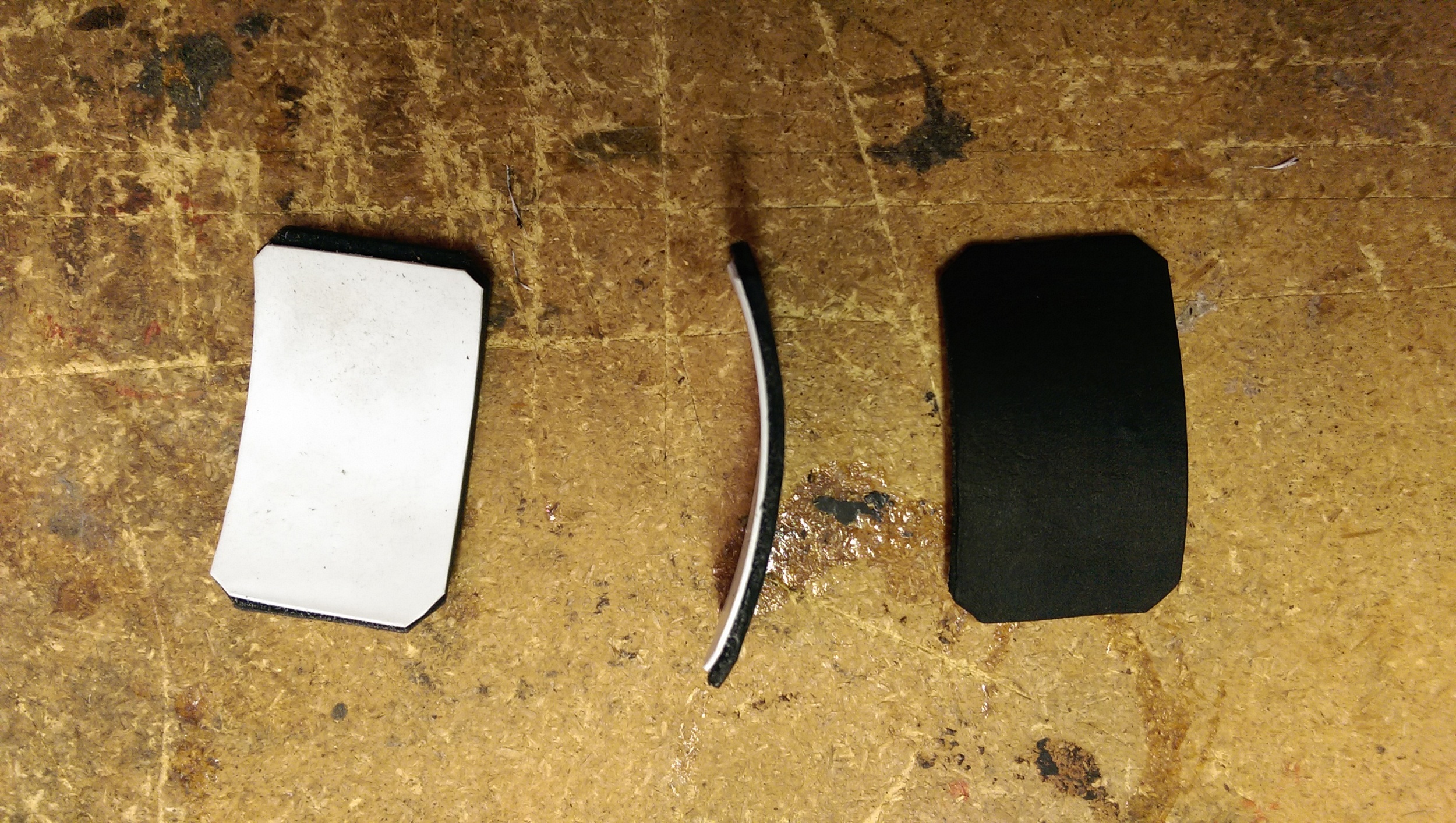 A clearer view of the leather/styrene laminate