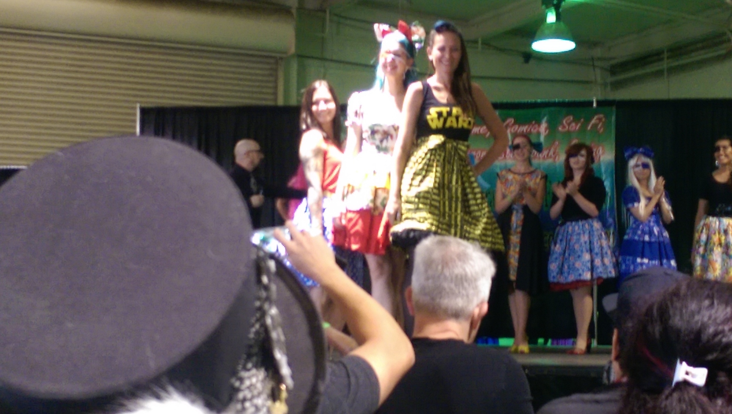 The Geek Fashion Show, the line in the photo was designed by Girl With One Eye .