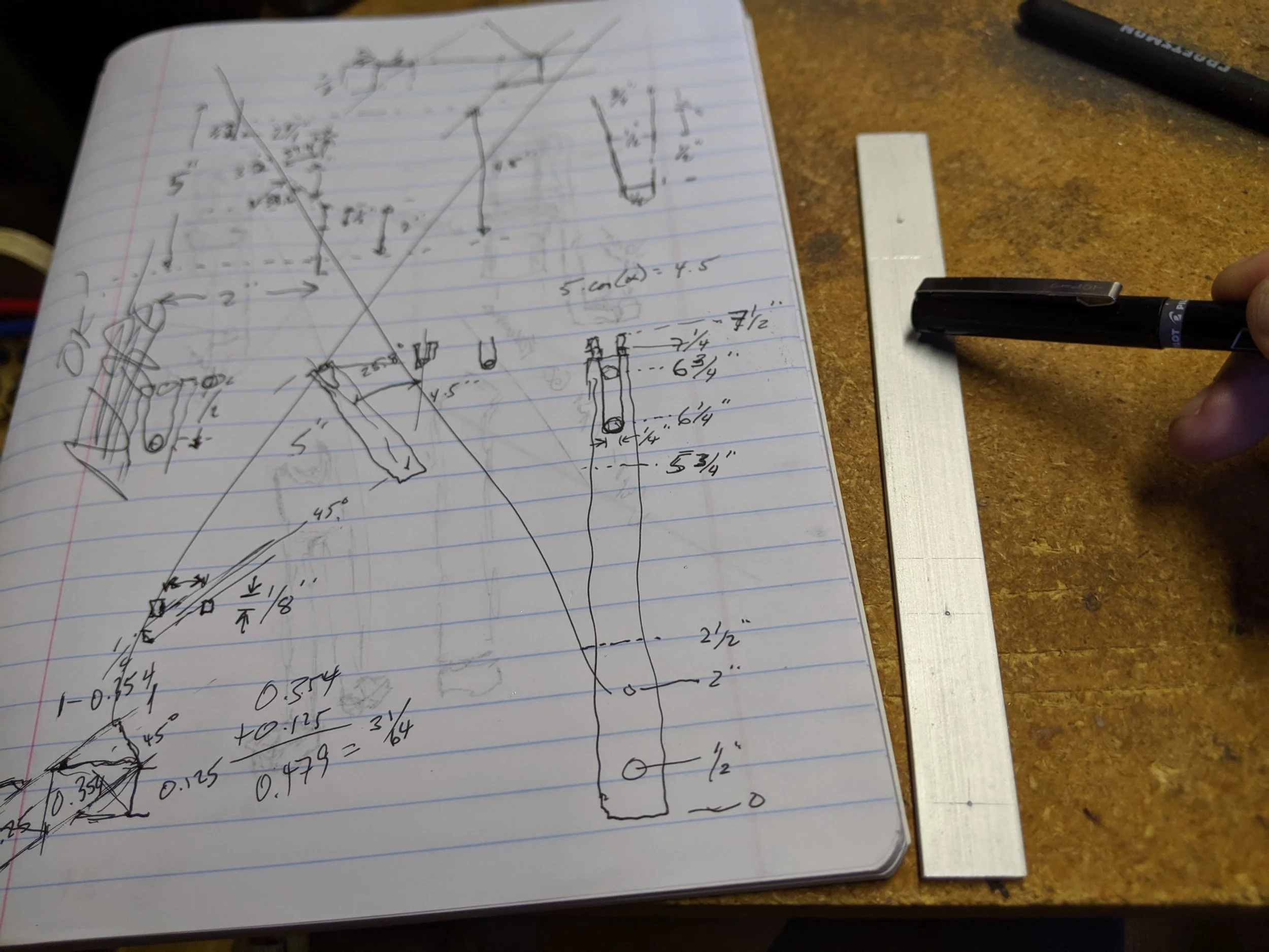 Dimensions calculated to provide clearances