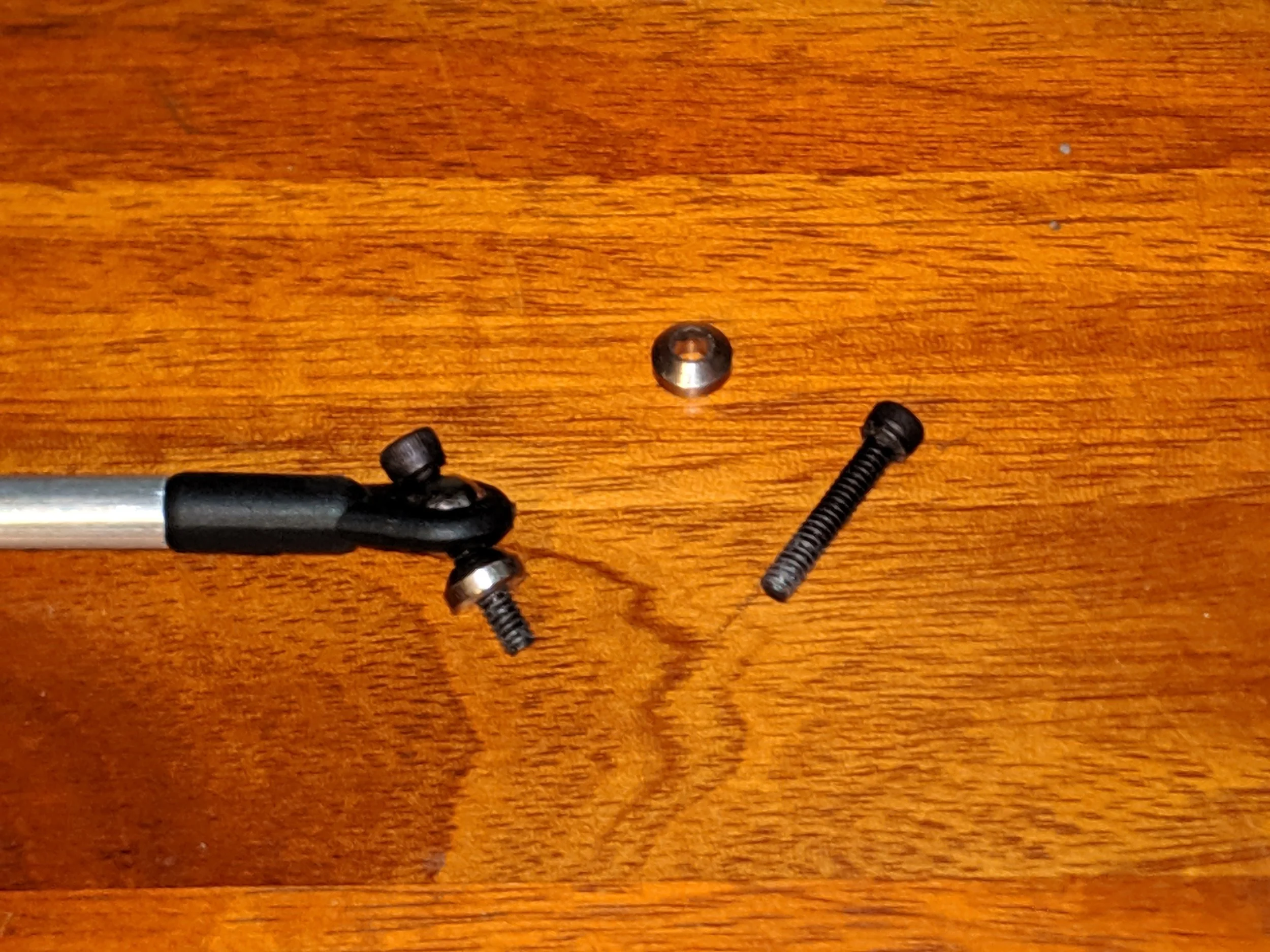 Model airplane ball joints used on the push rods
