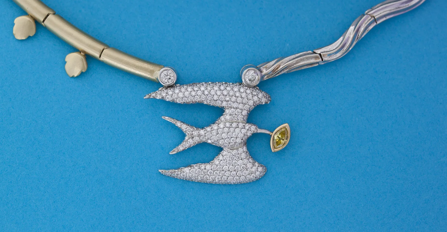 Necklace for Compass pendant. The Frigate bird lives on land and fishes at Sea. The compass Pendant fits over the bird and is removed for use as compass/stargazing chart/sundial
