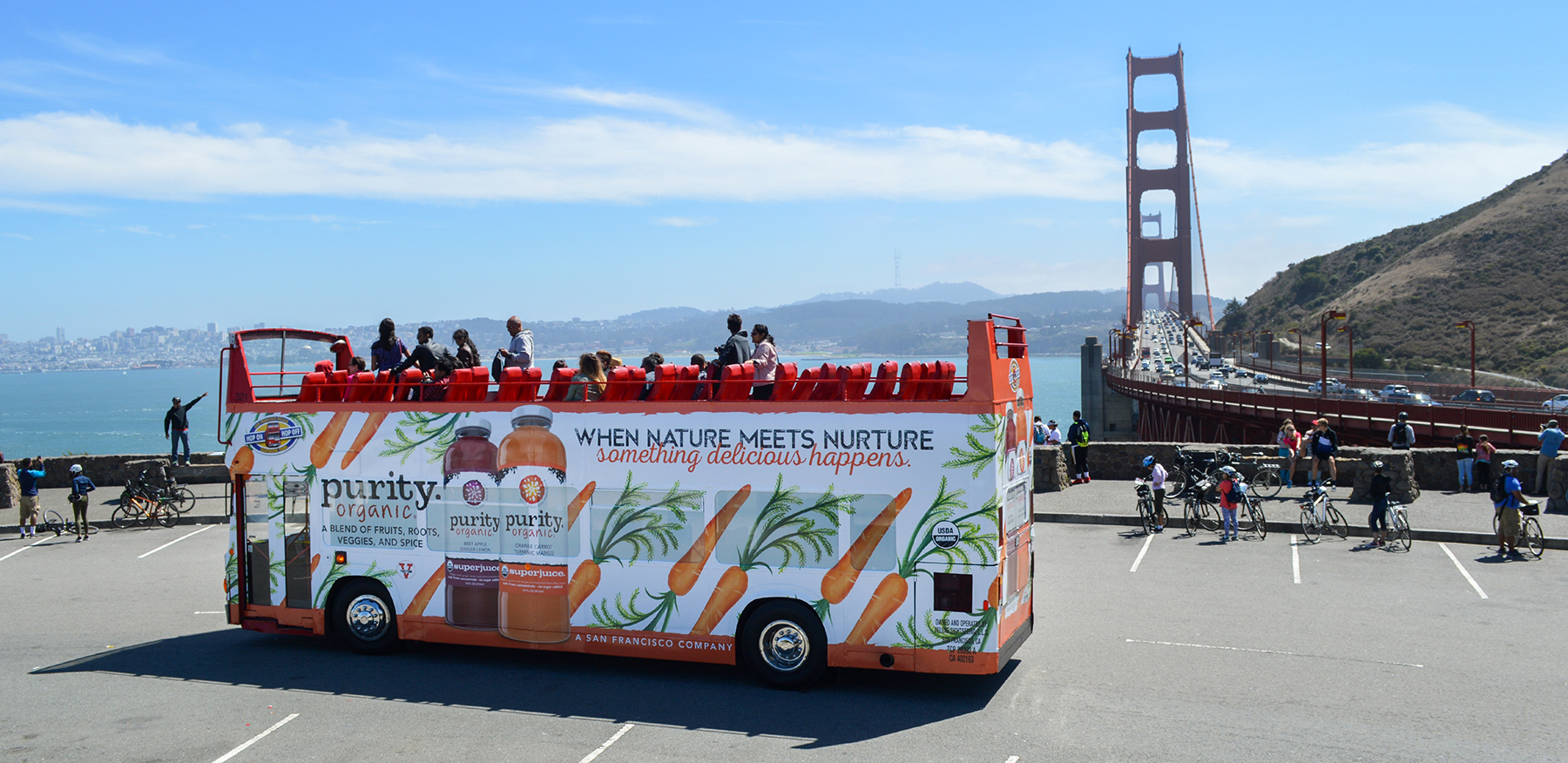 Creative direction and illustration for Purity Organic's 2016 outdoor campaign. Double Decker Bus in San Francisco