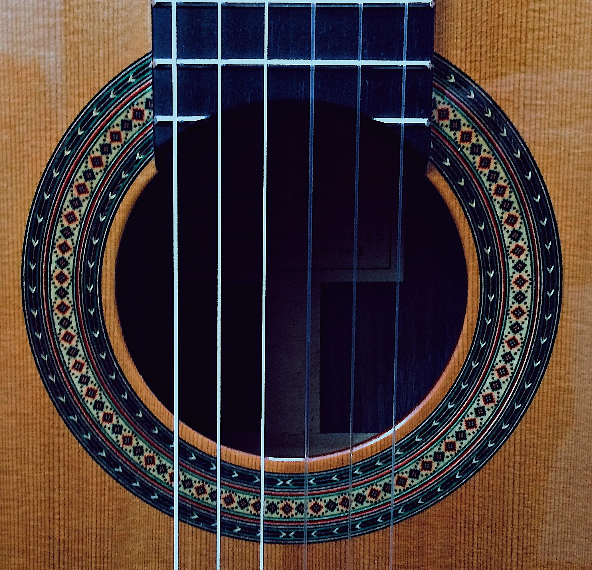 2018 Paulino Bernabe Model 15 Concert Classical Guitar, rosette