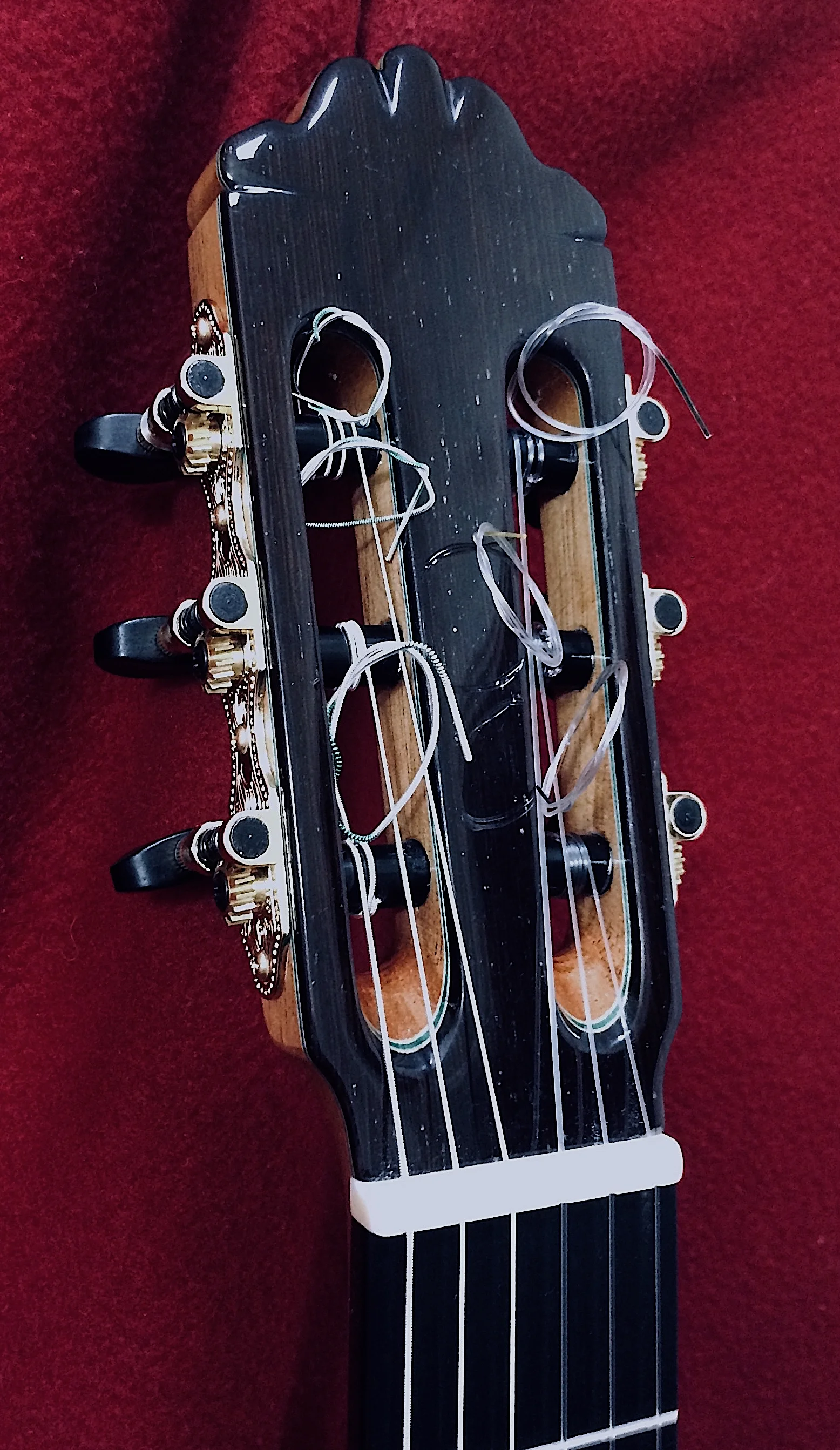 2018 Paulino Bernabe Model 15 Concert Classical Guitar, headstock