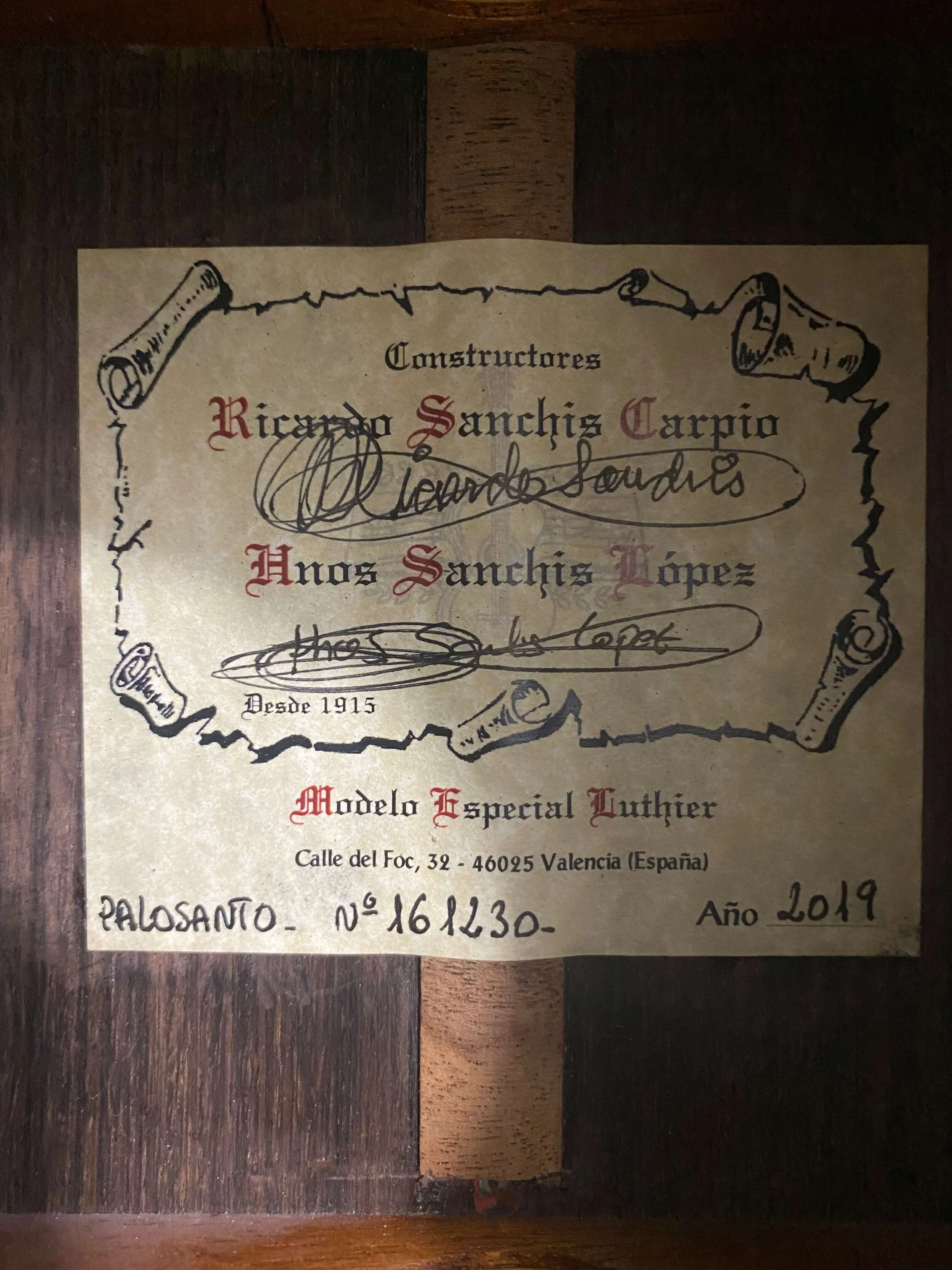 2019 Ricardo Sanchis Carpio Model RSC Luthier Especial Flamenca Negra Guitar