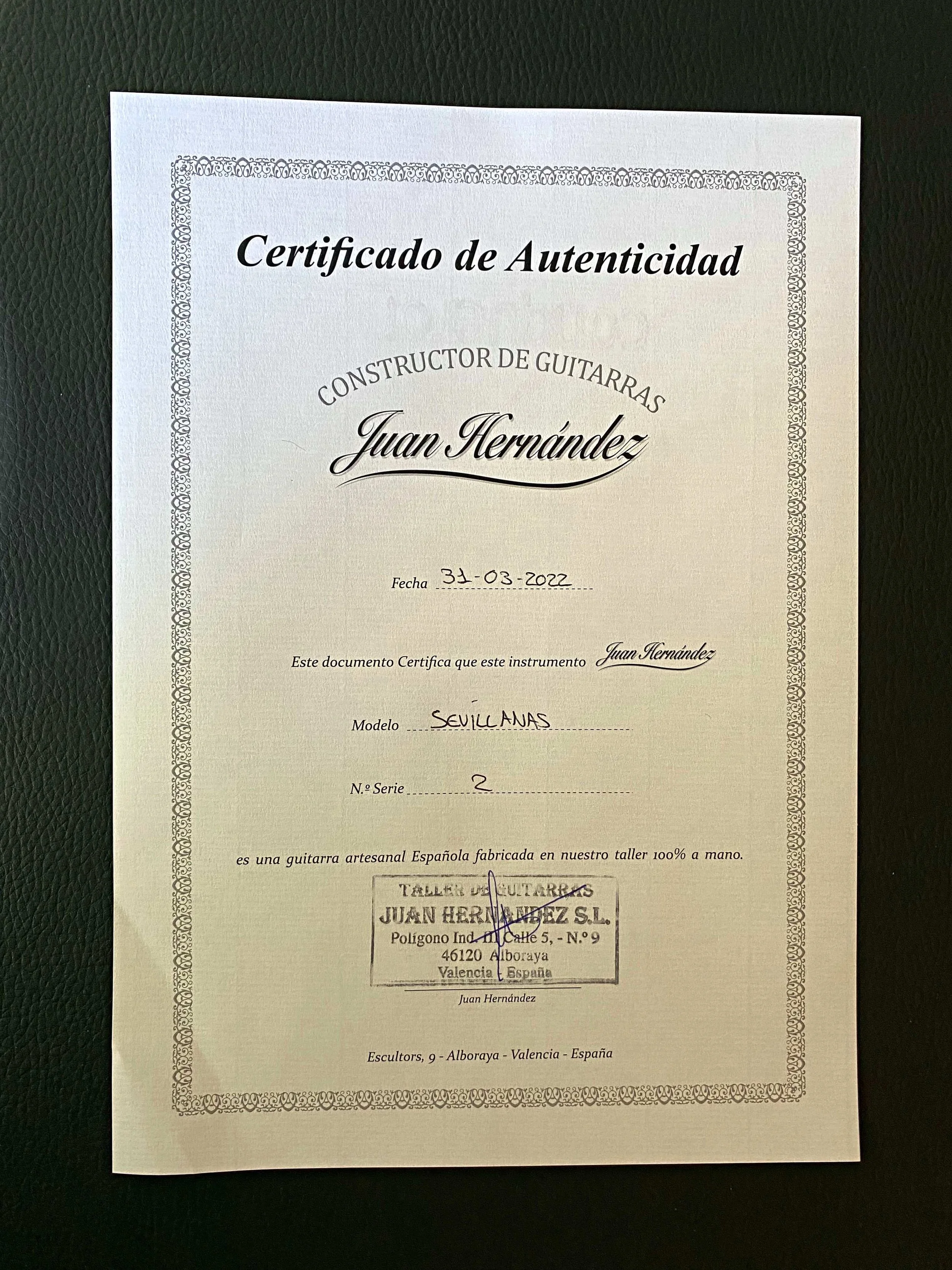 2022 Juan Hernandez, Sevillanas Model, flamenco guitar