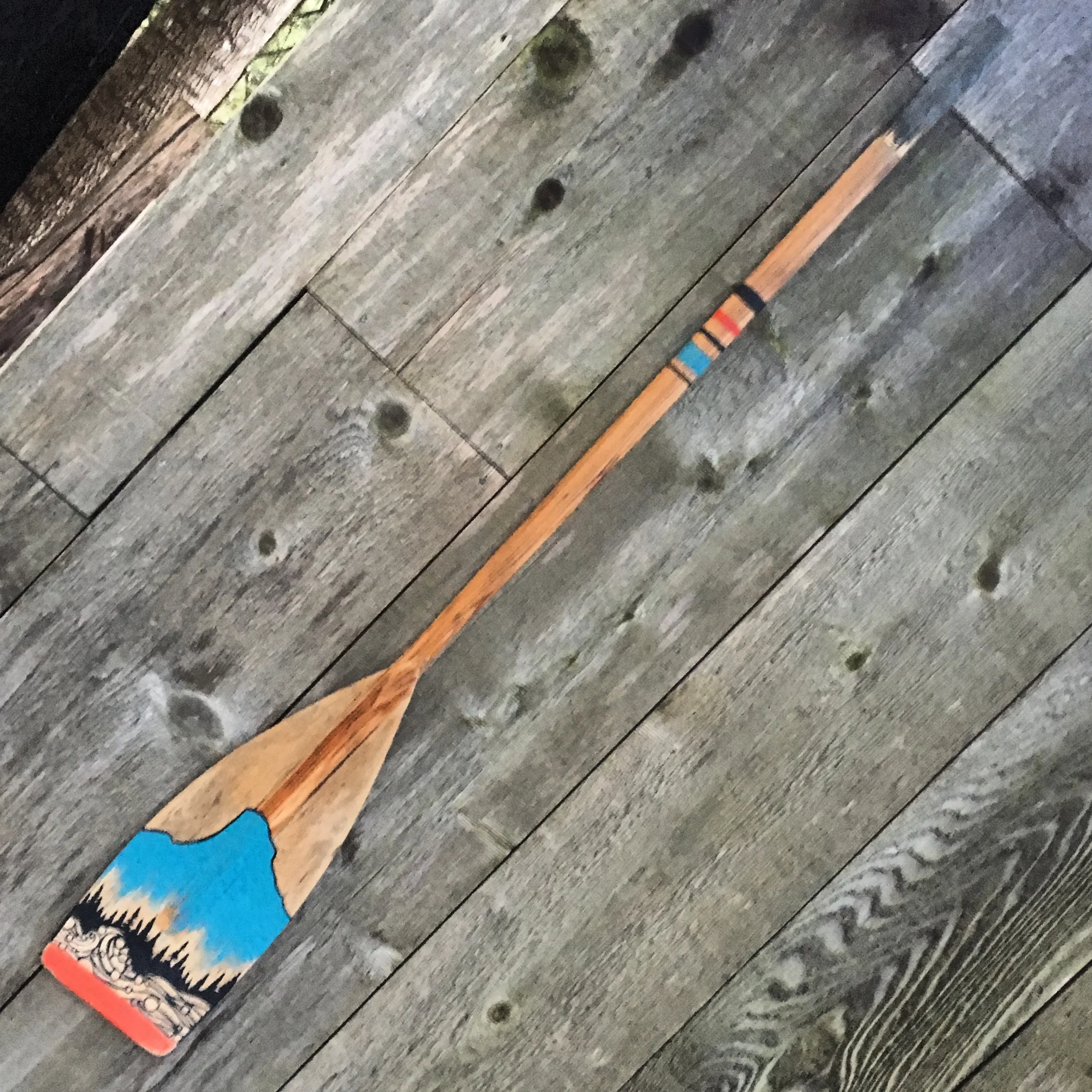 Wy'east on a vintage Oar from the Olympic Peninsula 