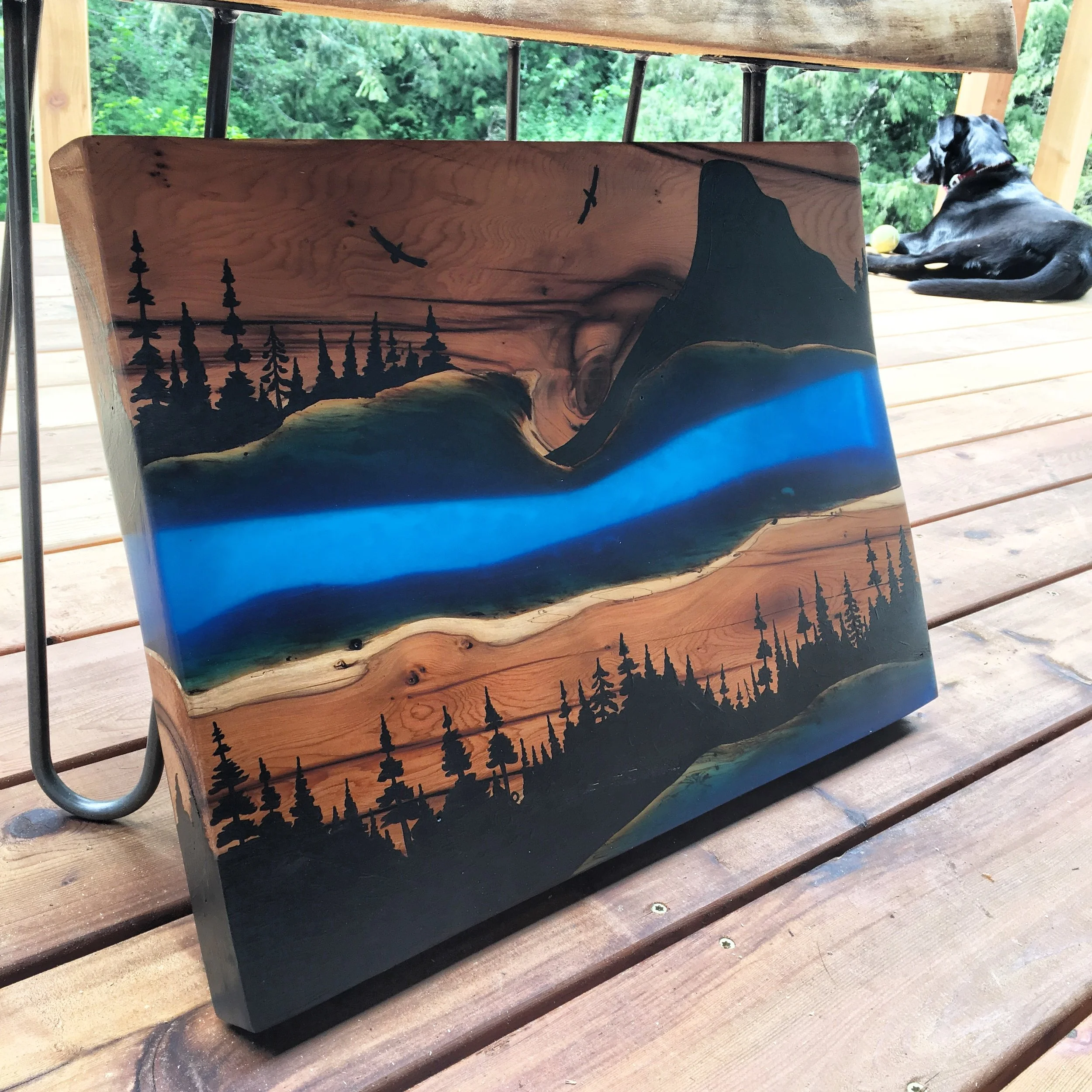 Wyeast Layers on Ecopoxy Resin and Mystery Salvaged Wood