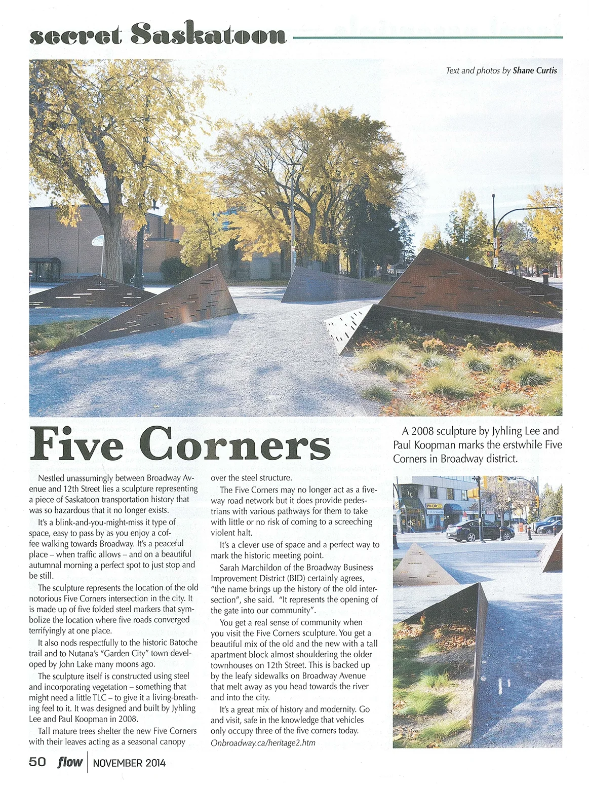 Curtis, S. (2014, November). Five corners. Flow magazine, 3 (2), 50. Link to article
