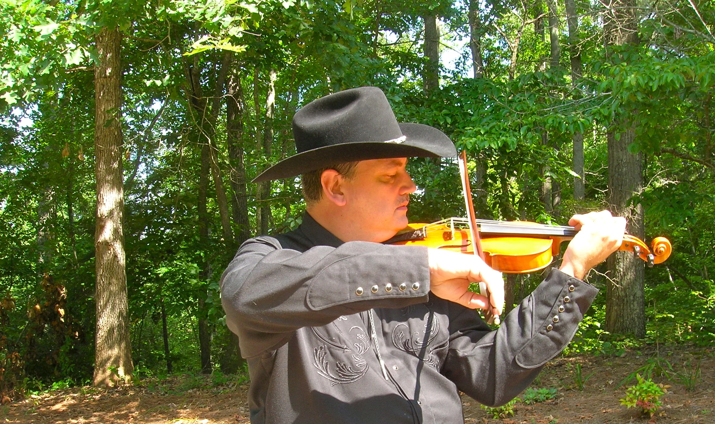 Fiddling around in the woods.