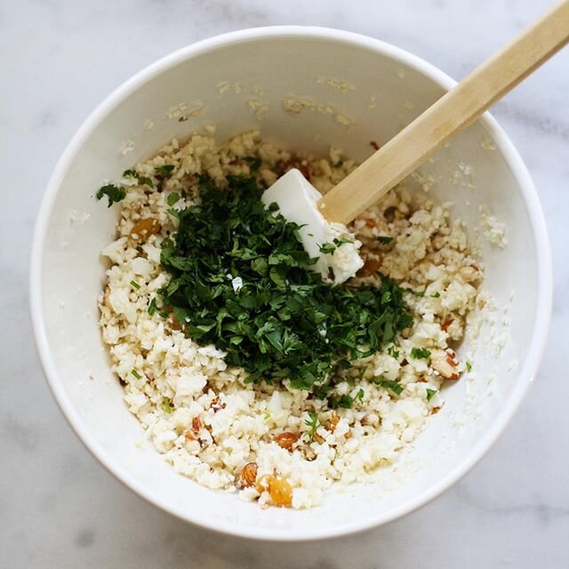 Cauliflower Salad | This is the time of year we&rsquo;d usually start gathering people in our backyard for Saturday afternoon BBQs that turn into Saturday night fire pit s&rsquo;more sessions. This cauliflower &ldquo;rice&rdquo; salad is a staple dis