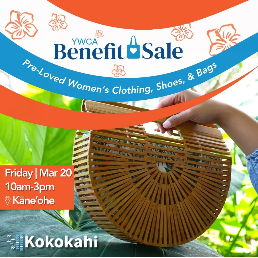 This FRIDAY we&rsquo;re heading to the Windward side 🌿🛍️
Join us at our Kāneʻohe campus for the Kokokahi Benefit Sale&mdash;featuring a great selection of pre-loved women&rsquo;s clothing, shoes, and bags you love 💛🧡🩵
Come treasure hunt, shop su