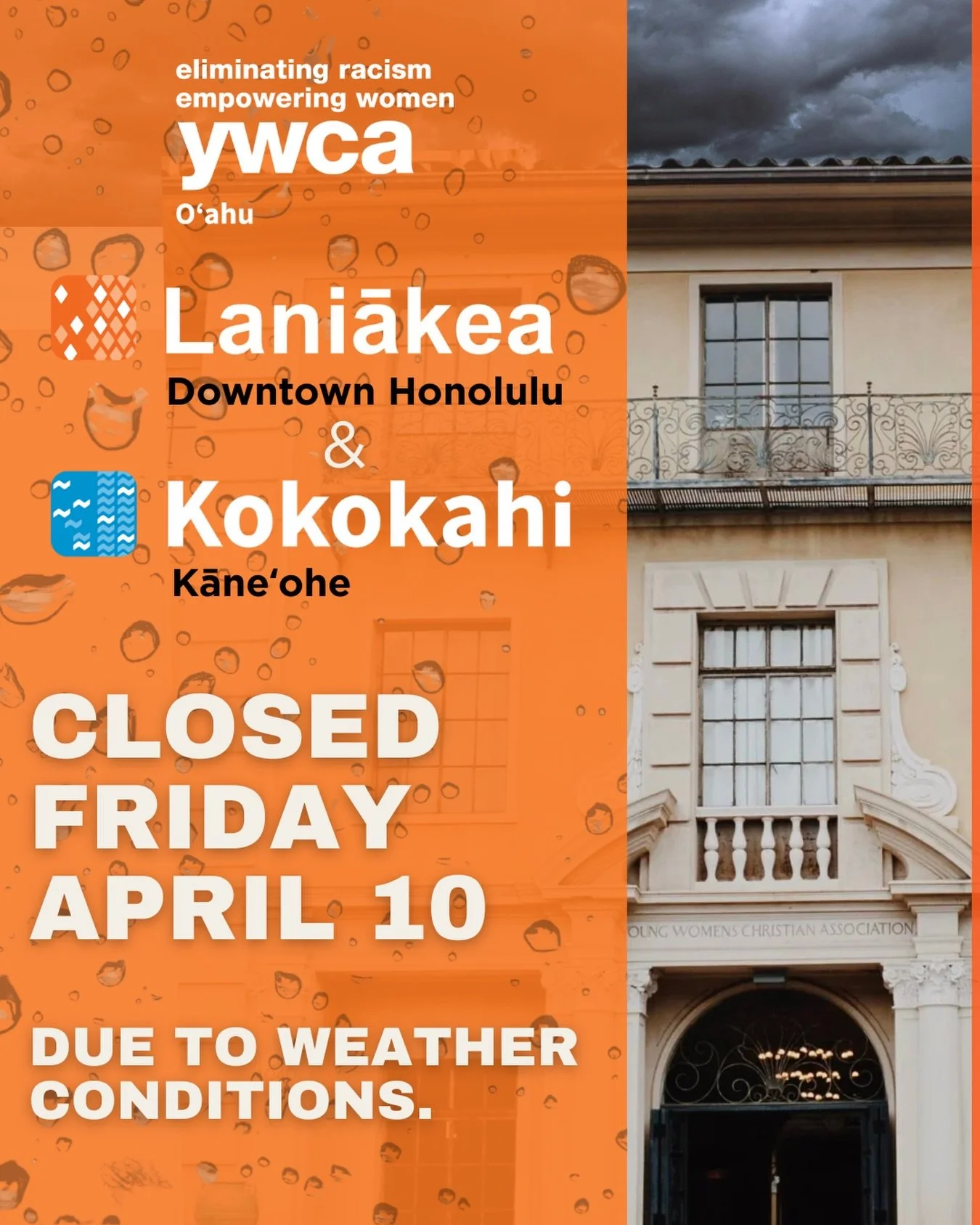 Due to inclement weather, our offices will be closed on Friday, April 10, for the safety of our staff and community. We will resume normal operations on Monday, April 13, if weather permits. Thank you for your understanding and please stay safe. 🌧️ 