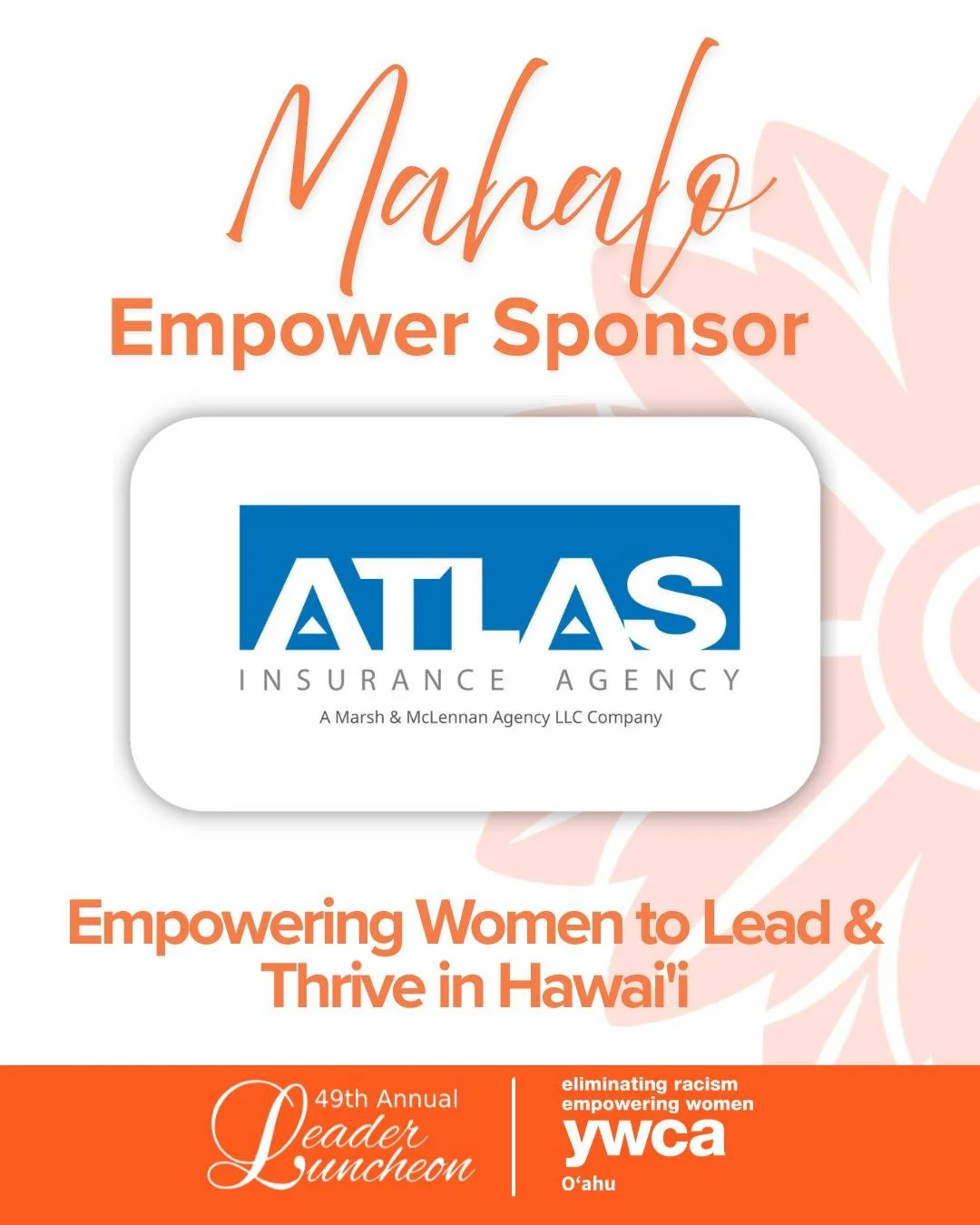 Mahalo to our LeaderLuncheon Empower Sponsor for leading the way in empowering women to thrive in our community. Your partnership and support allow us to continue advancing our mission and creating meaningful impact.

Only 3 days until the 49th Leade