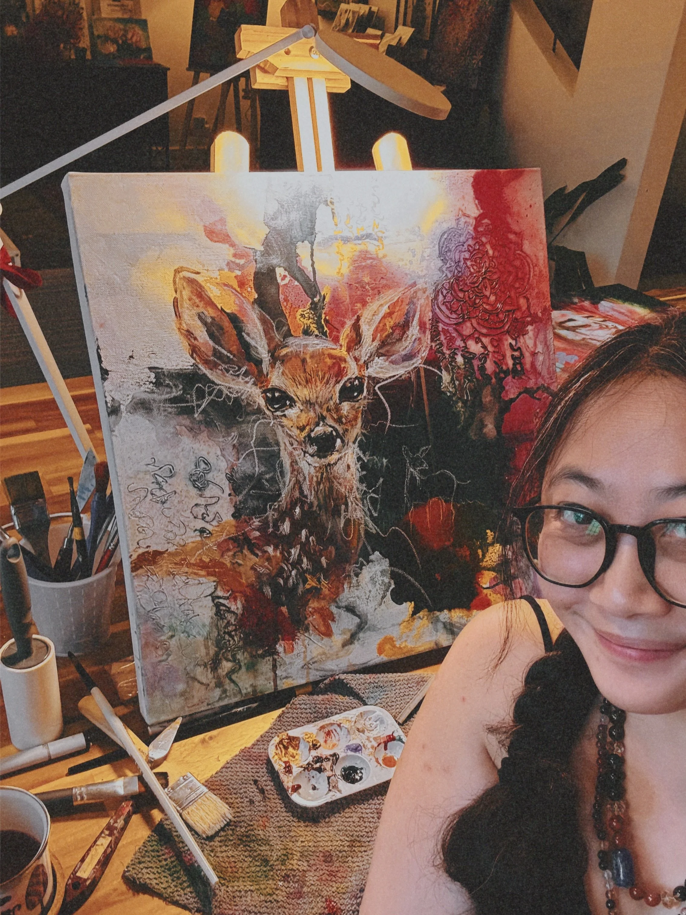 I decided to fight the feeling of FOMO from the outside world by quietly communing with my canvas in my studio.

There are so many vibrant and exciting activities calling for our attention in the outside world these days. So many what-ifs: What if I 