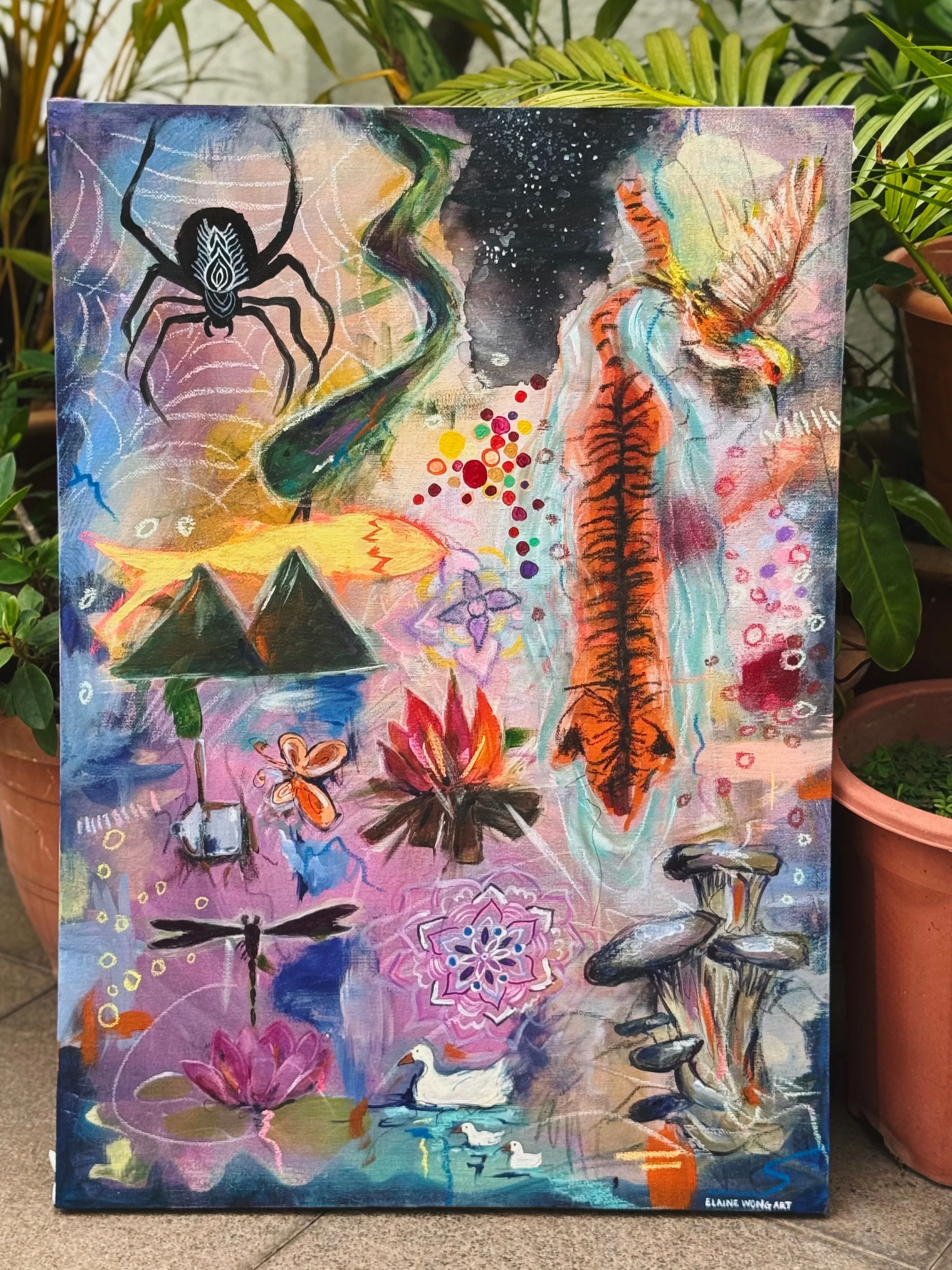 "A Journal or Randomness" painted on a canvas.