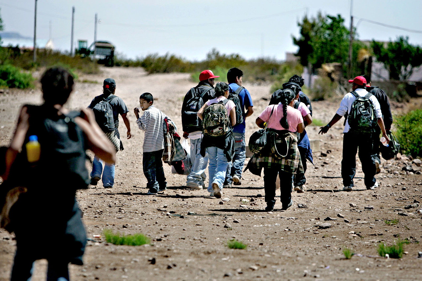 Mexico: Heading to the U.S. on a several day long walk over the mountains and in the desert.