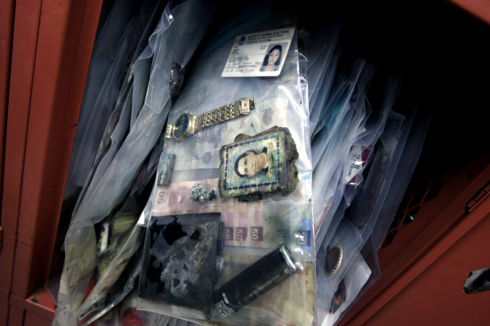 The Medical Examiners Office in Tucson, Arizona file the belongings of the border crossers that have died. 