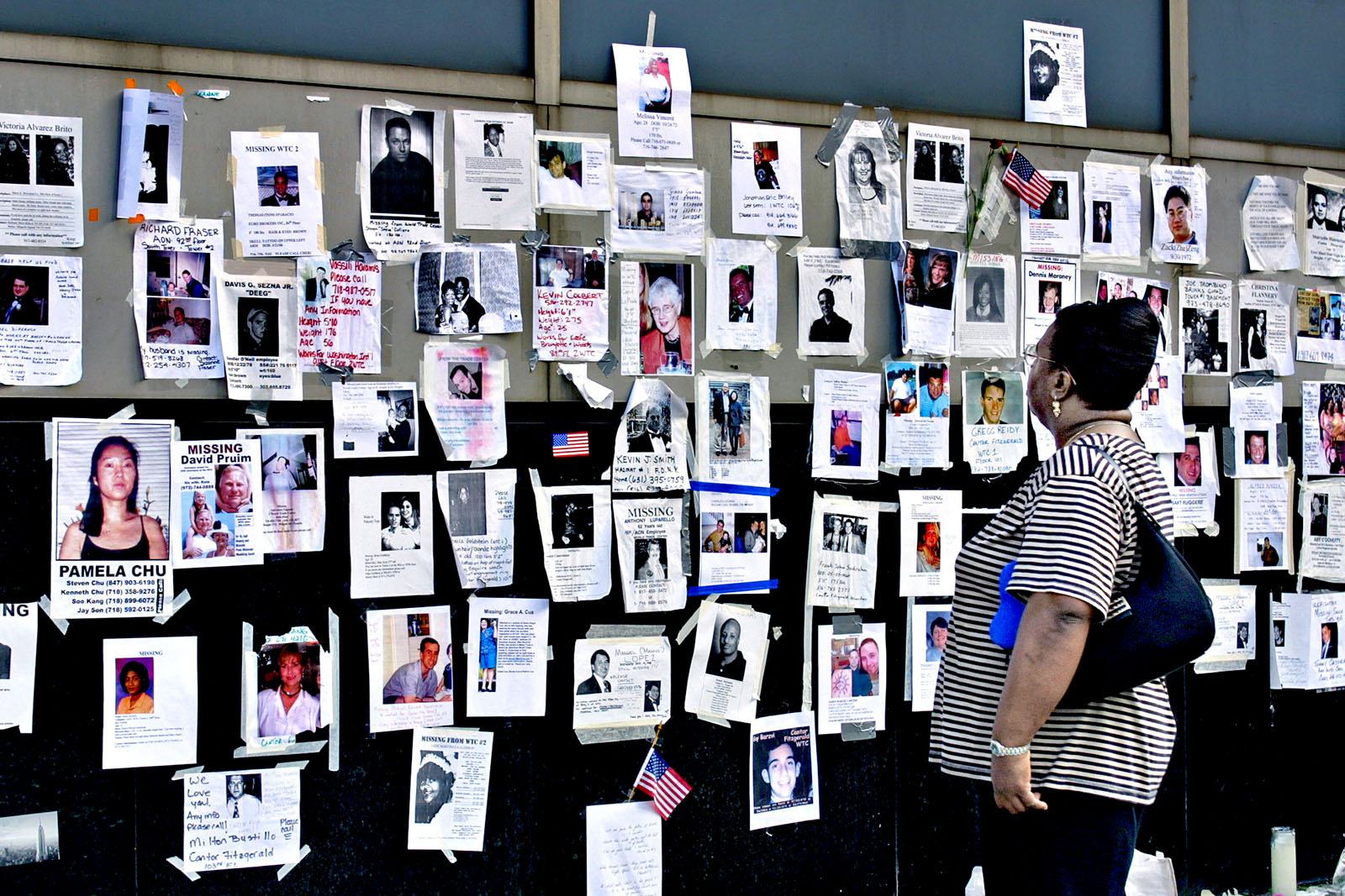 Notes of missing people could be seen all over Manhattan after 9/11.