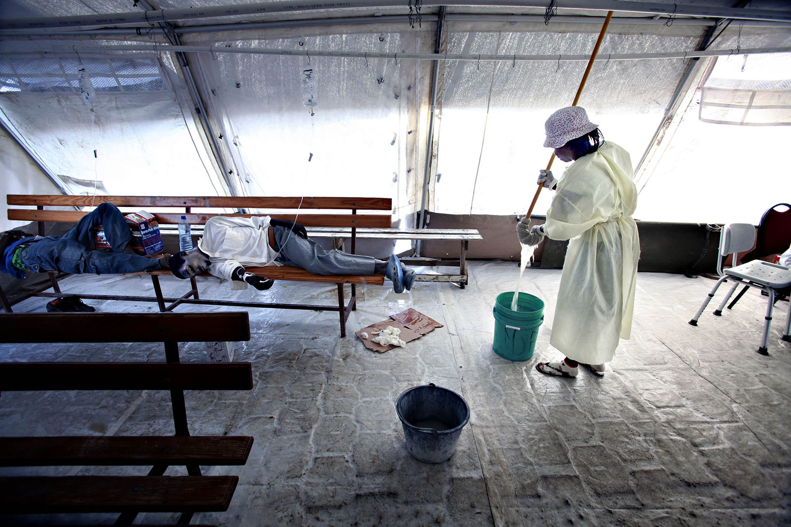 Several months after the earthquake there were an large outbreak of cholera. 