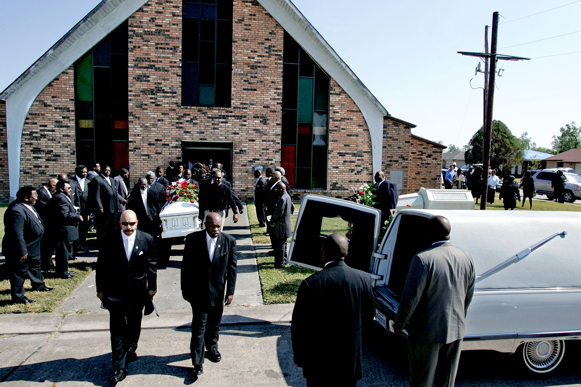One of many funerals in the months after hurricane Katrina.