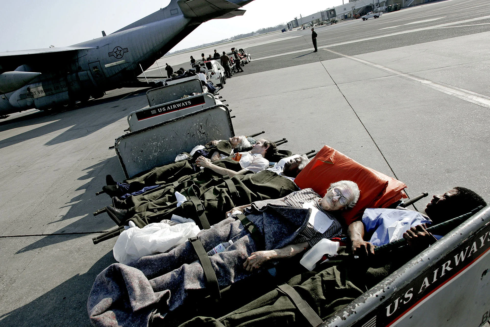 The injured are flown out to hospitals in other cities.