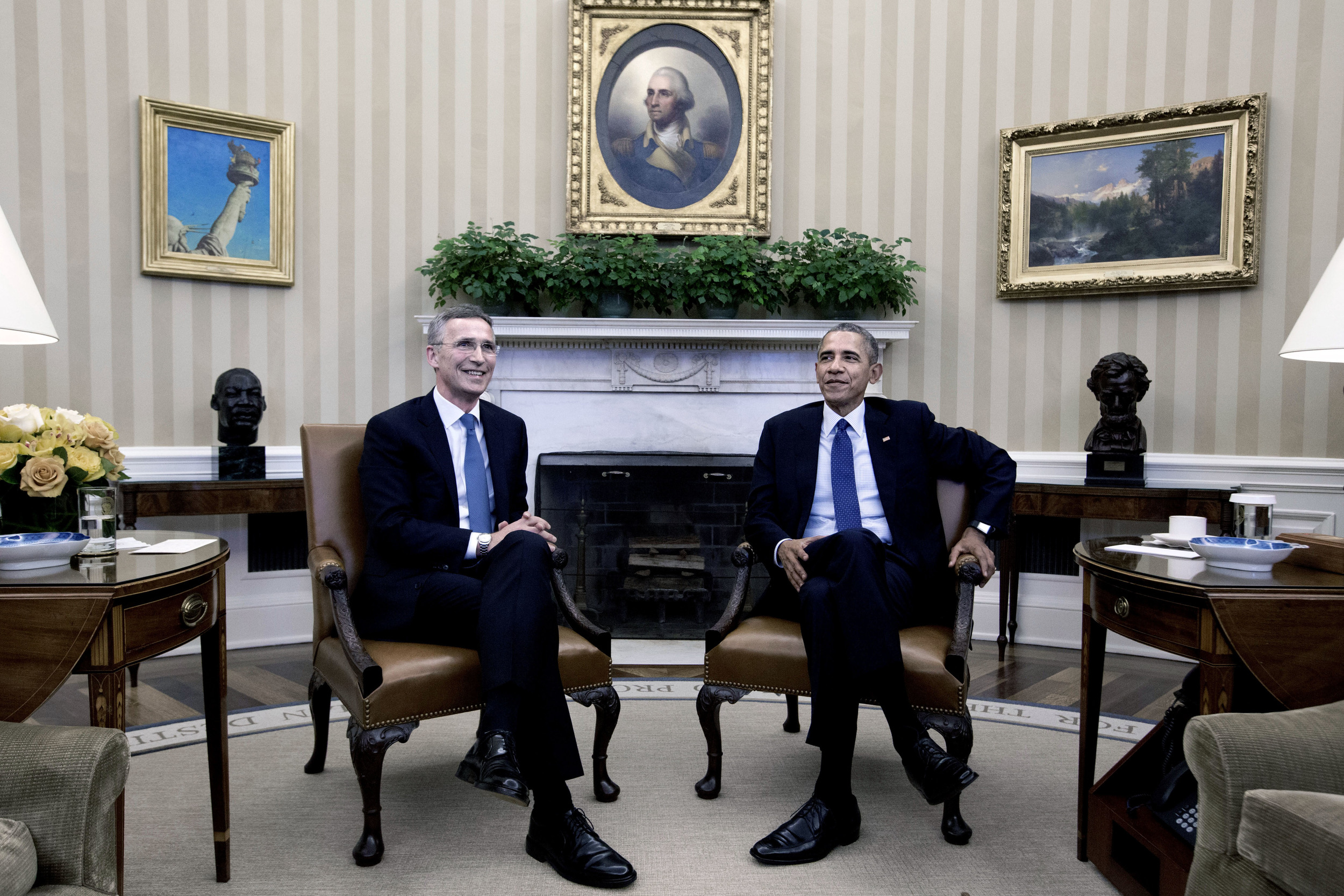 Washington D.C. 2016 - President Barack Obama and NATO's General Secretary Jens Stoltenberg in the Oval Office.