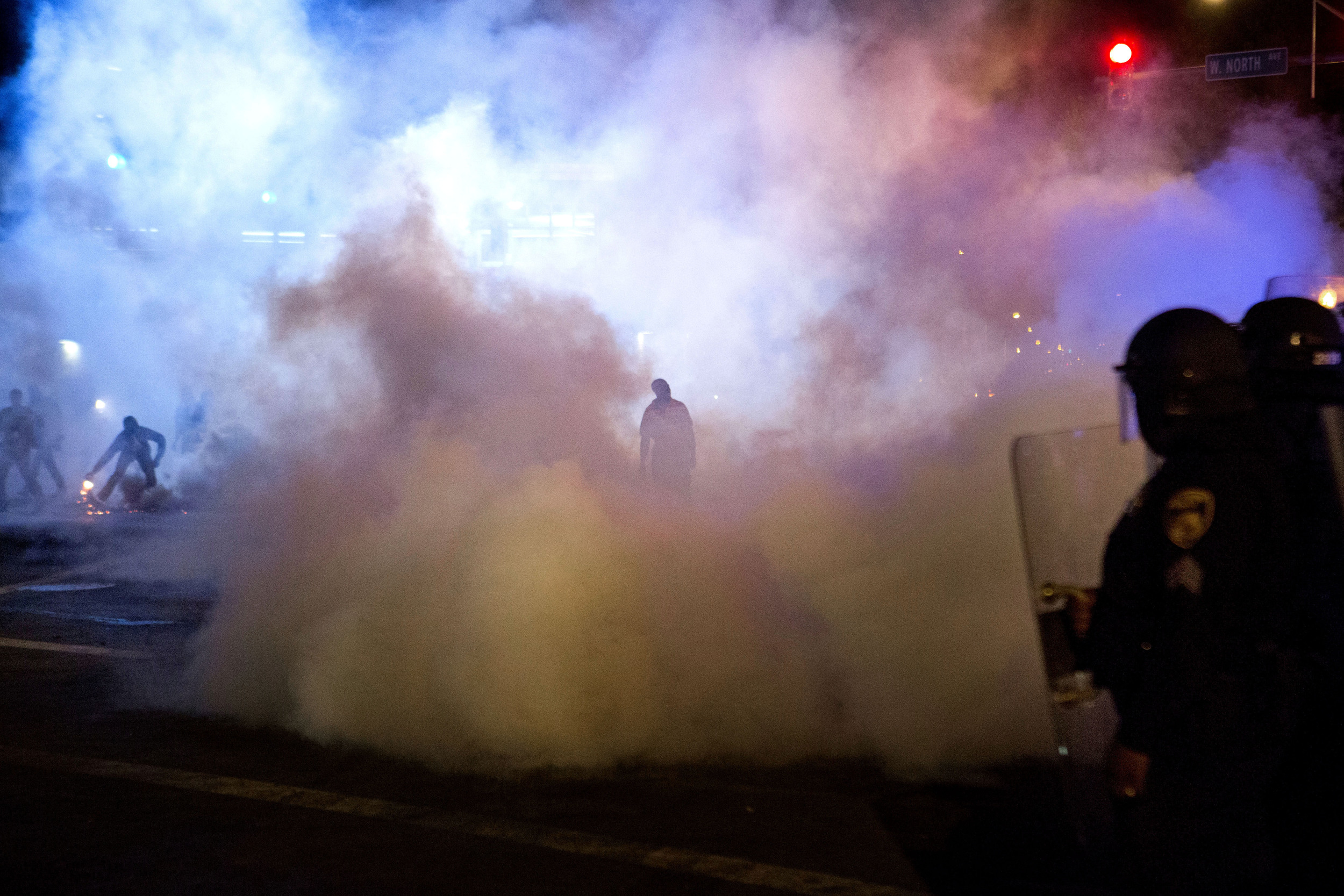 April 2015. Police and protesters clash in Baltimore after Freddie Gray died while being in police custody.