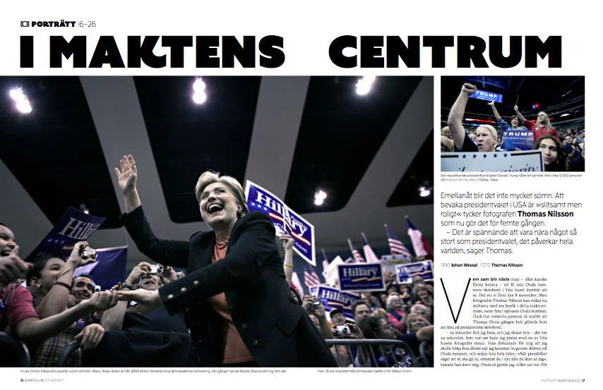 April 2016: Interview in Swedish photo magazine Kamera & Bild about how it is to cover American Presidential elections.