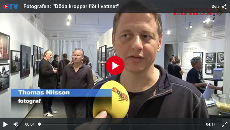 August 2015: Interview by Expressen TV at opening of the New Orleans Exhibition at Galleri Kontrast in Stockholm.
