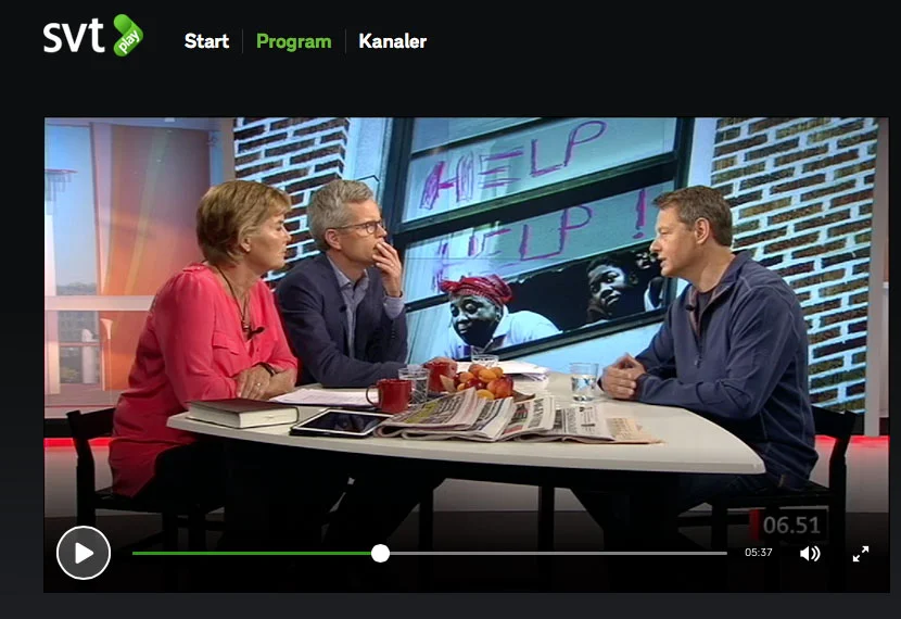 August 2015: Live interview by Swedish Television in their morning show about the New Orleans exhibition (the interview with Thomas starts two minutes in).