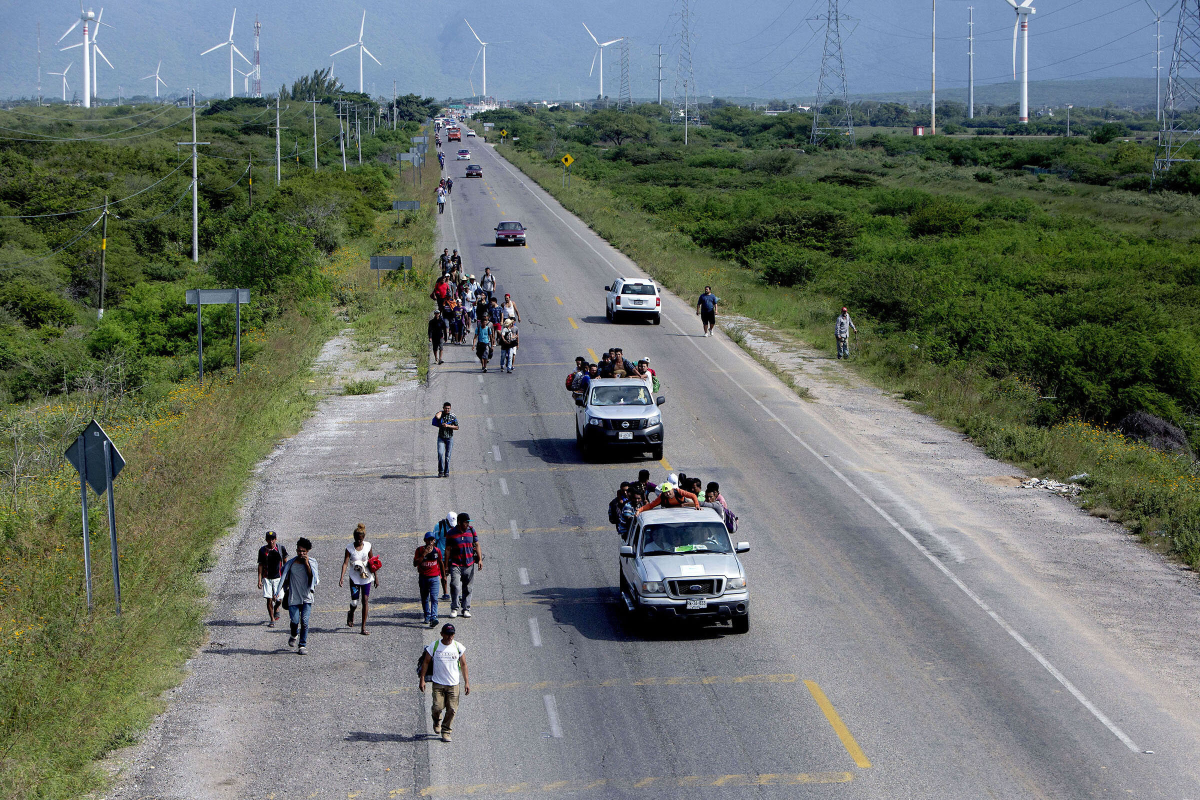 Mexico: The so called "caravan" moving towards the U.S. border.