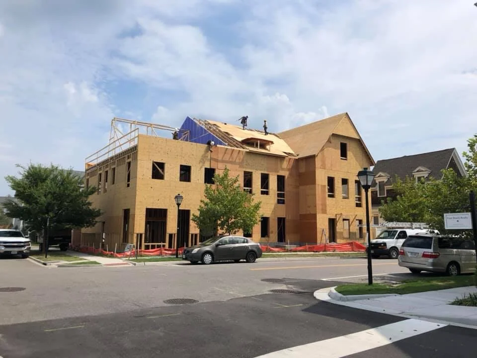 East Beach Row Houses under construction.