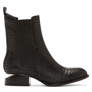 Alexander Wang Black Leather Lizard Embossed Anouk Boots 