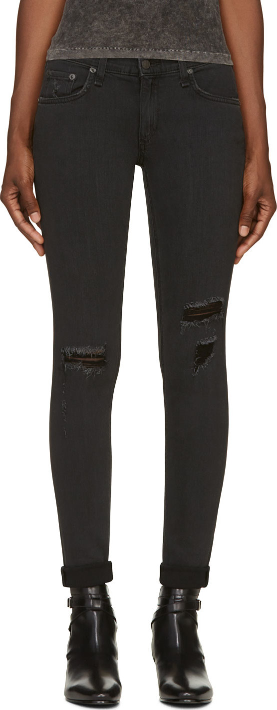 WoahStyle.com | Rag & Bone Black Destroyed The Skinny Jean