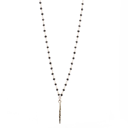 WoahStyle.com | Kara gold necklace & onyx beads from Lisbeth Jewelry