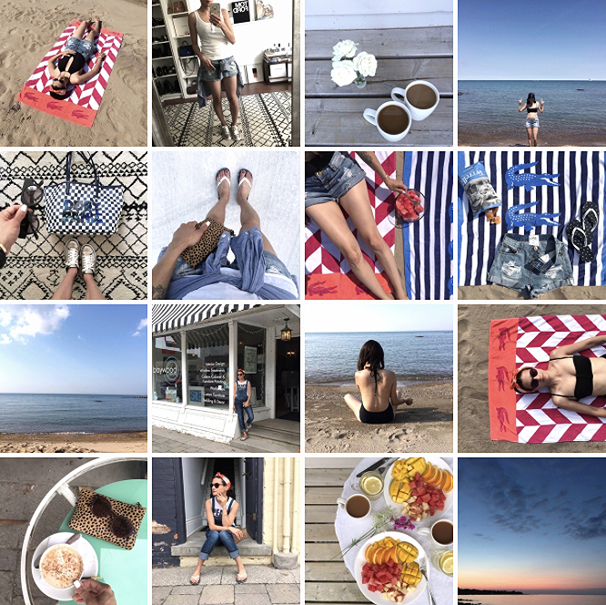 WoahStyle.com-Cottage Style Diary-One Teaspoon cutoff shorts- Lacoste beach towel-Jcrew bikini onepiece bathingsuit-Free People Overalls-Chaser brand Peace Out muscle tee-beach style-MBMJ checkered tote bag-streetstyle.jpg