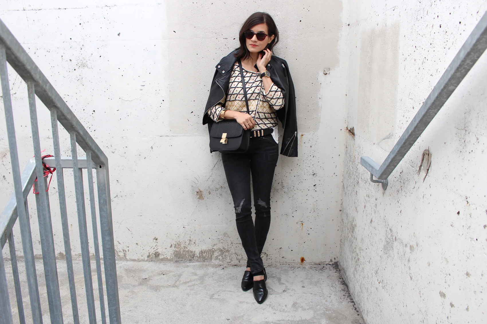 WoahStyle.com_Rag and Bone skinny distressed moto jeans_Free People beaded jacket_Mackage leather jacket_Alexander Wang ankle boots_JCOS box bag_Layered look_Fall 2015_StreetStyle_Luxe OOTD_2647.jpg