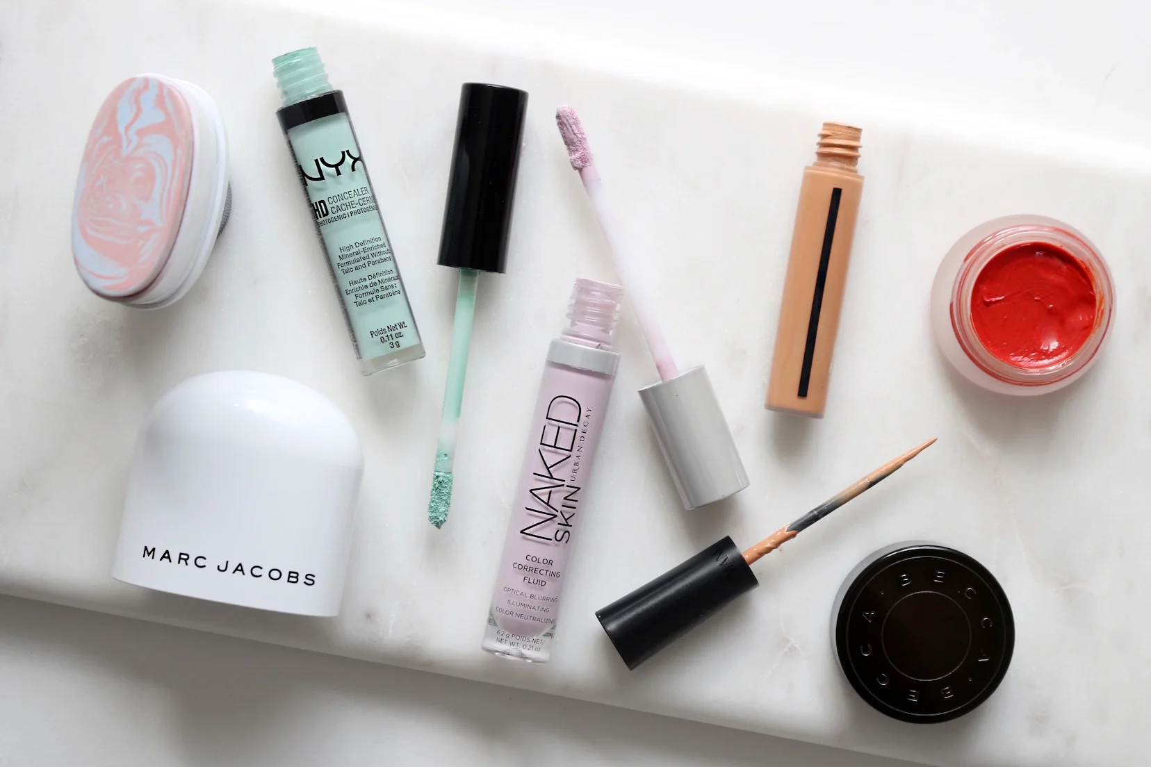 WoahStyle.com-Makeup Trend Colour Color Correcting-Artis Brush Review-Oval 7-Marc Jacobs Beauty No.2-Foundation Brush-Urban Decay Lavender-Bright Now-Becca Papaya Corrector-NYX green-Armani orange-Swatches-Toronto Fashion Blogger_8297.jpg